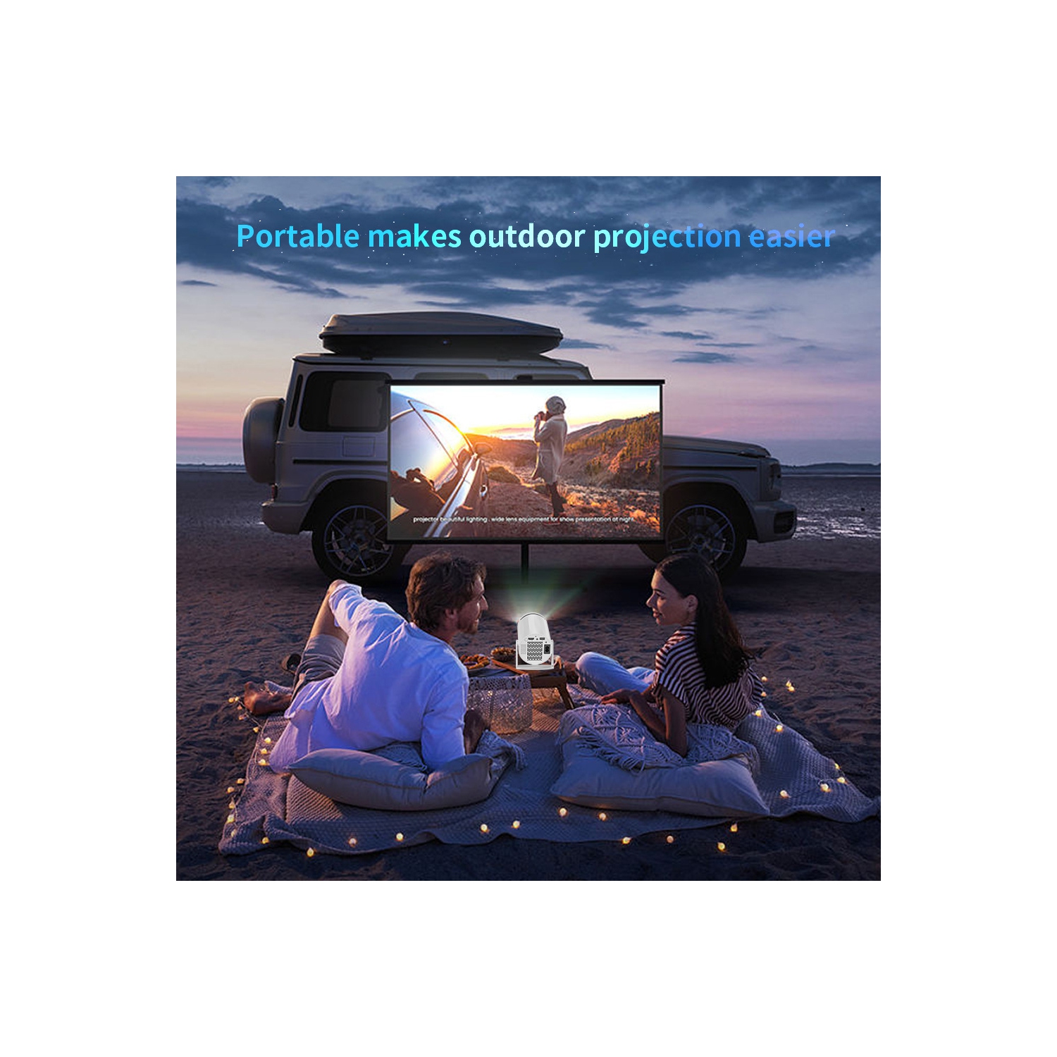 Portable Projector HD Support 4K Smart Projector Android 11.0 5G WIFI LCD Video Projector