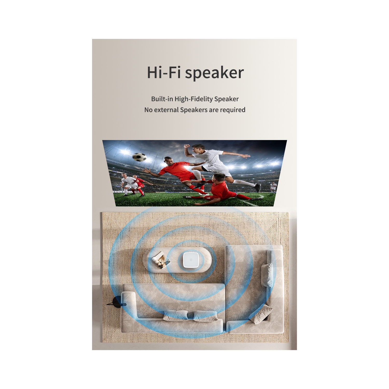 Cinéma maison HD Le projecteur intelligent portatif intelligent prend en charge le projecteur vidéo LCD 4K pour le cinéma maison