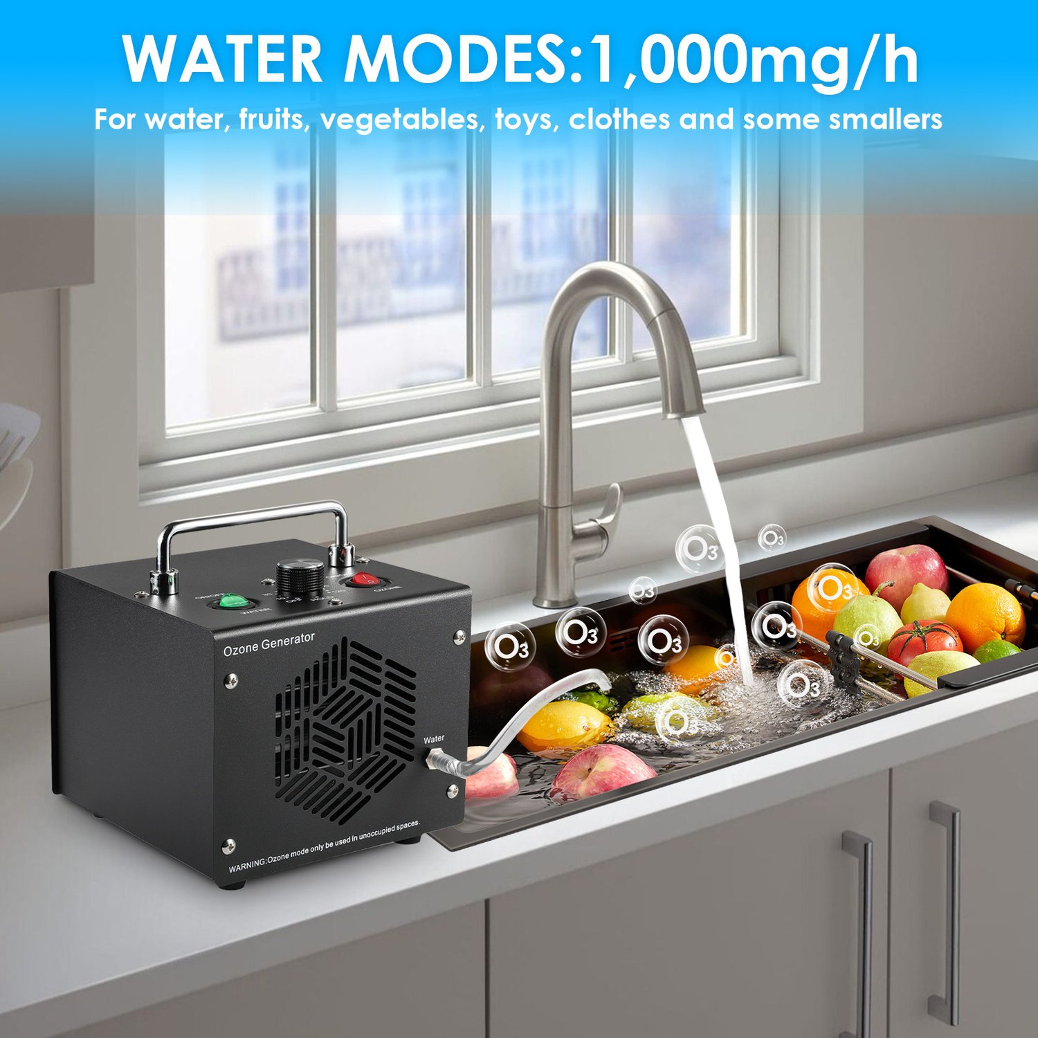 Ozone Generator Water & Air Sterilization Purification Machine 30000mg/h Ozone Machine for Car Home Smoke Pet Odor