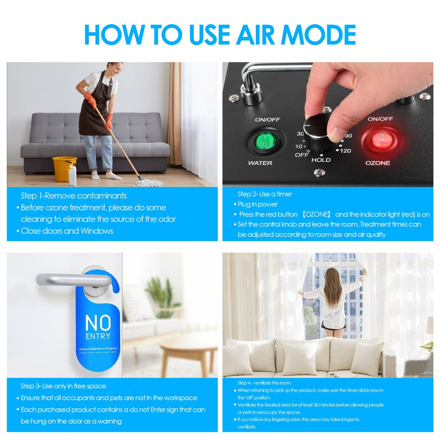 Ozone Generator Water & Air Sterilization Purification Machine 30000mg/h Ozone Machine for Car Home Smoke Pet Odor