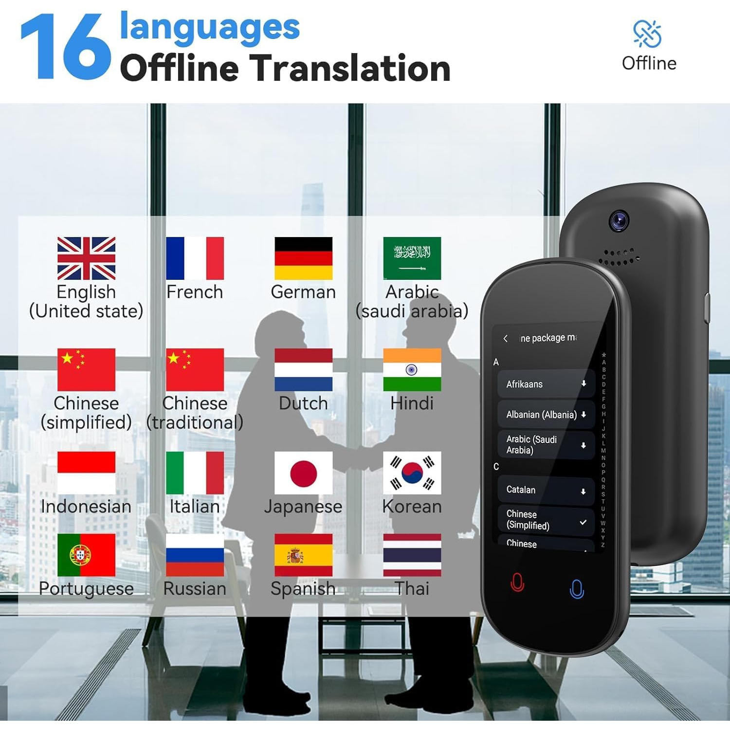 Dispositif de traduction en ligne 138 langues bidirectionnel hors ligne