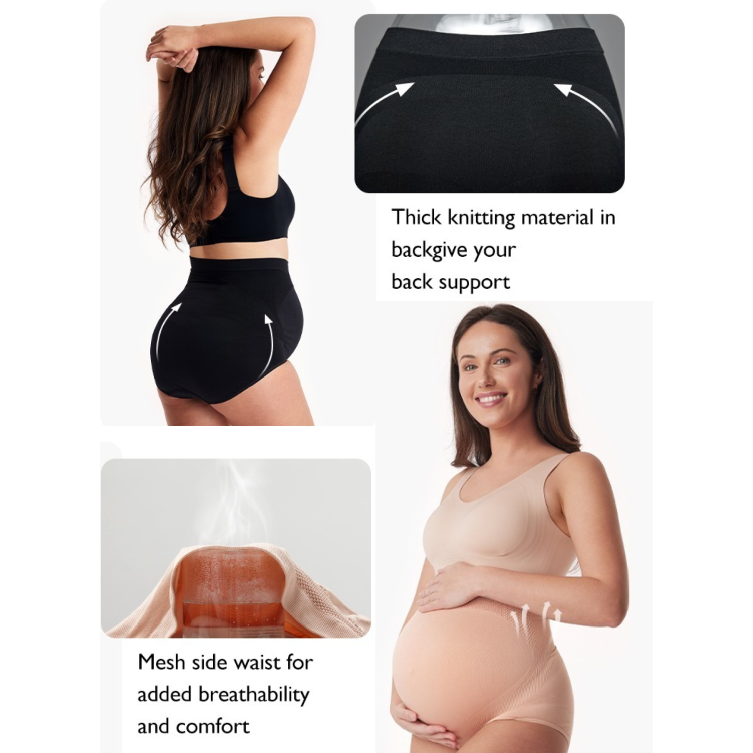 Momcozy – Sous-vêtements de maternité à taille haute pour femmes Pregnancy Sous-vêtements de maternité sans coutures sous-vêtements à bossage