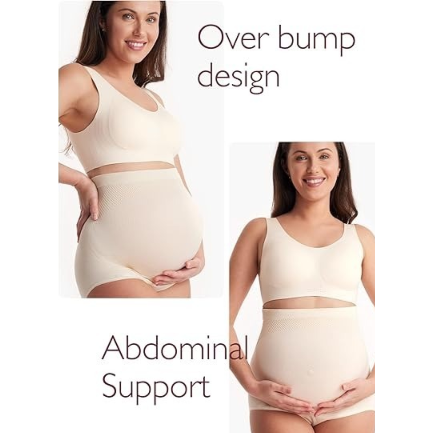 Momcozy Women's Maternity High Waist Underwear Pregnancy Soft Seamless Maternity Underwear Over Bump