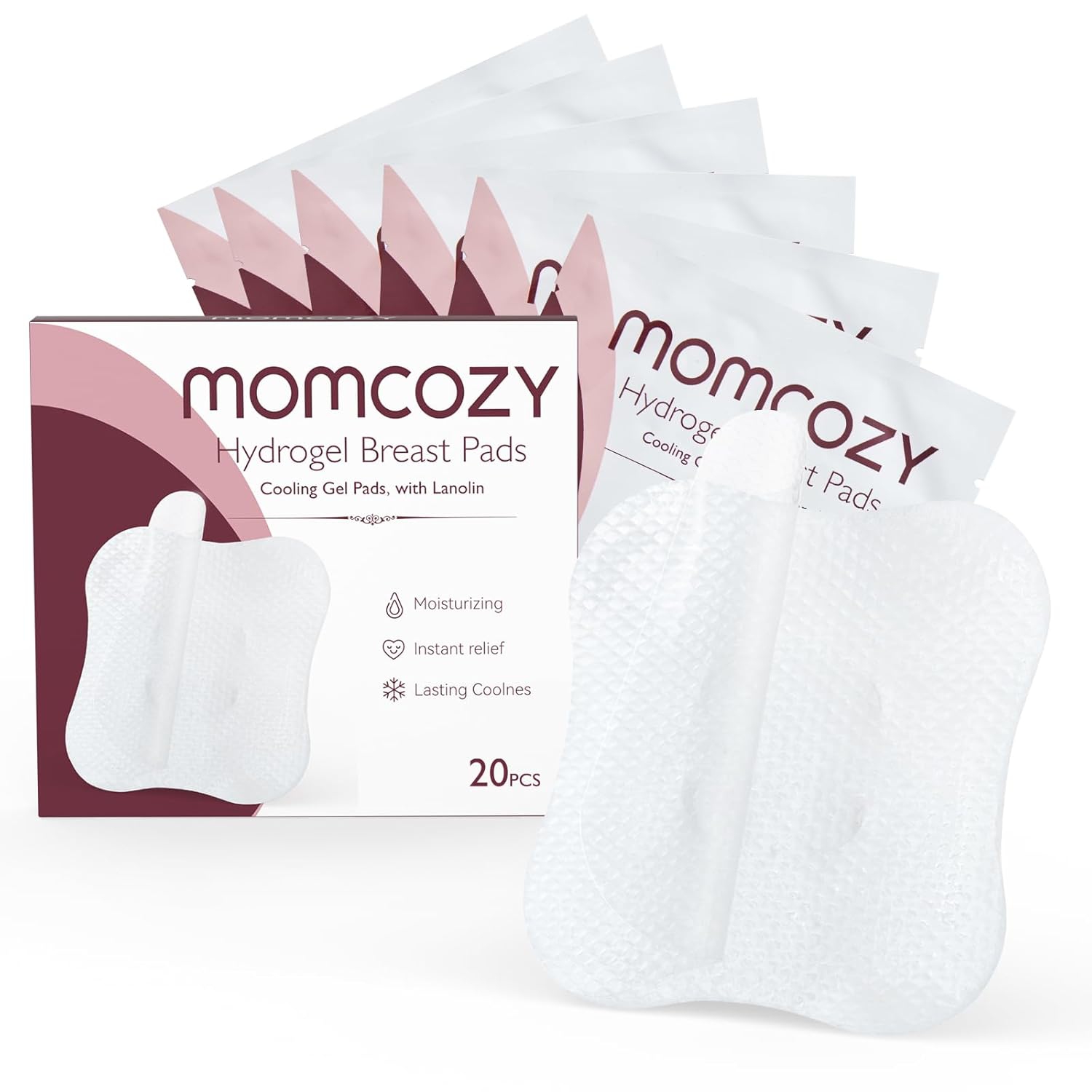 Les tétines Hydrogel de Momcozy avec lanoline apaisante et coussinets d'allaitement en gel Soothies procurent un soulagement rafraîchissant