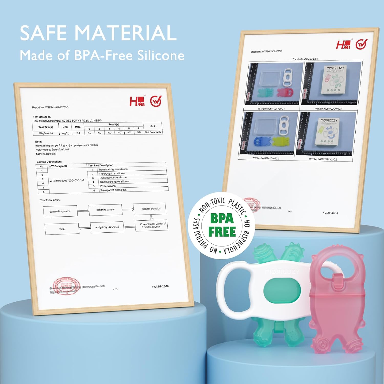 Jouets de dentition de Momcozy Baby – Jouet de dentition froid remplissable à l'eau, jouet de dentition froid pour soulager les dents, 0-12 mois, 2