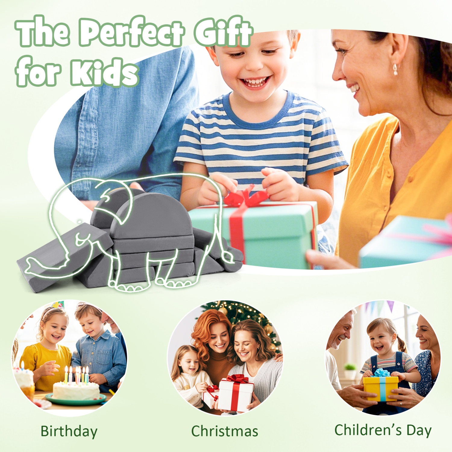 Gymax 13 PCS Modular Kids Play Couch Versatile Toddler Sectional Sofa Set