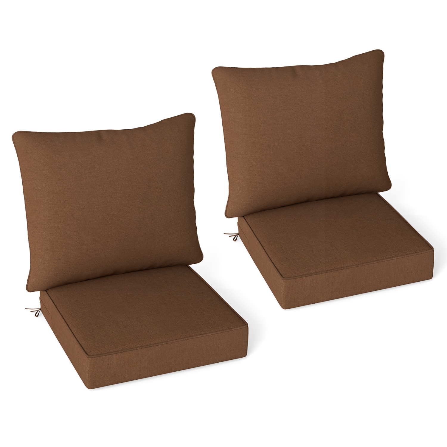 Gymax 2PCS Deep Seat Chair Cushion Pads Set Indoor/Outdoor w/ Rope Belts