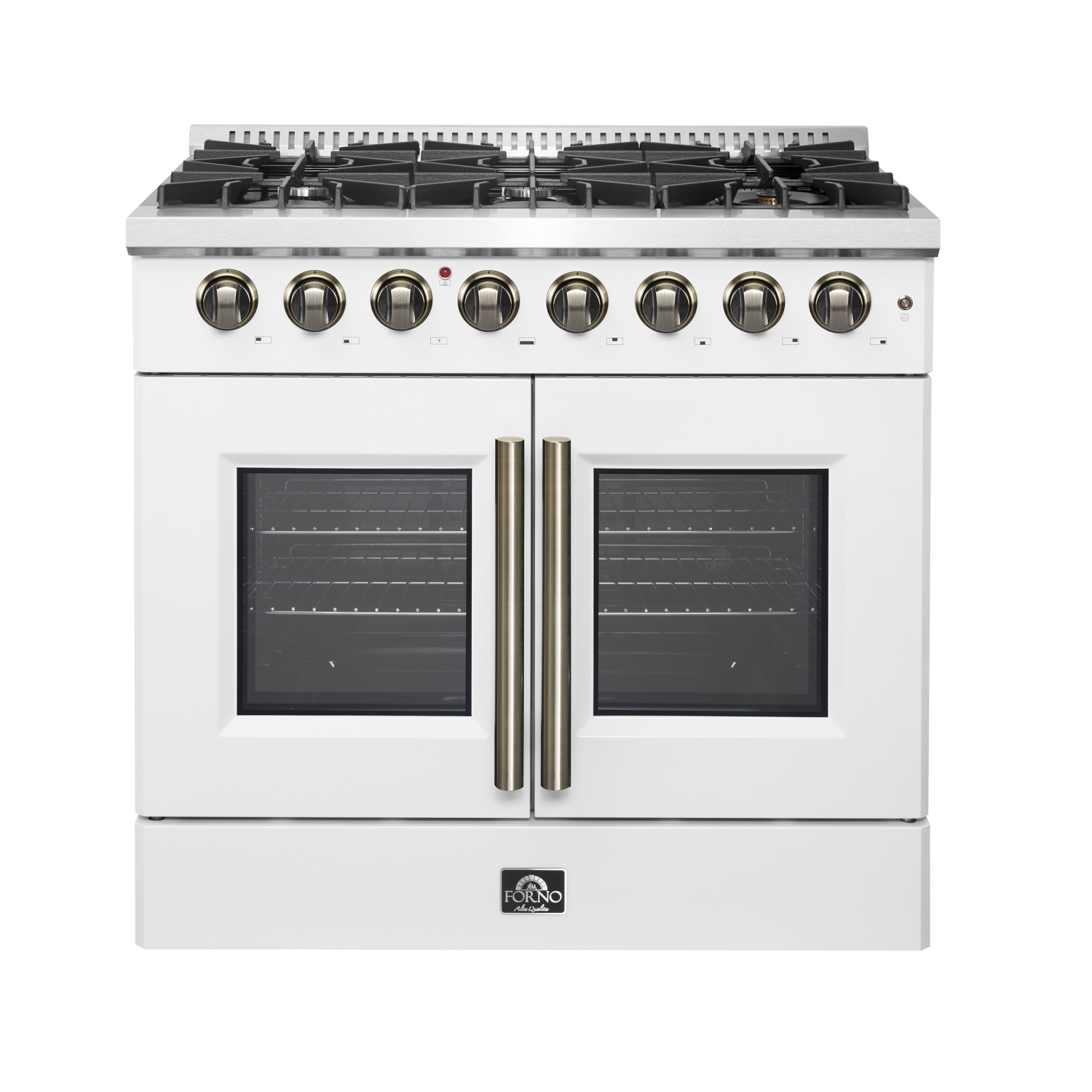 Cuisinière autonome deux portes biénergie de 36&nbsp;po Galiano de Forno – Blanc
