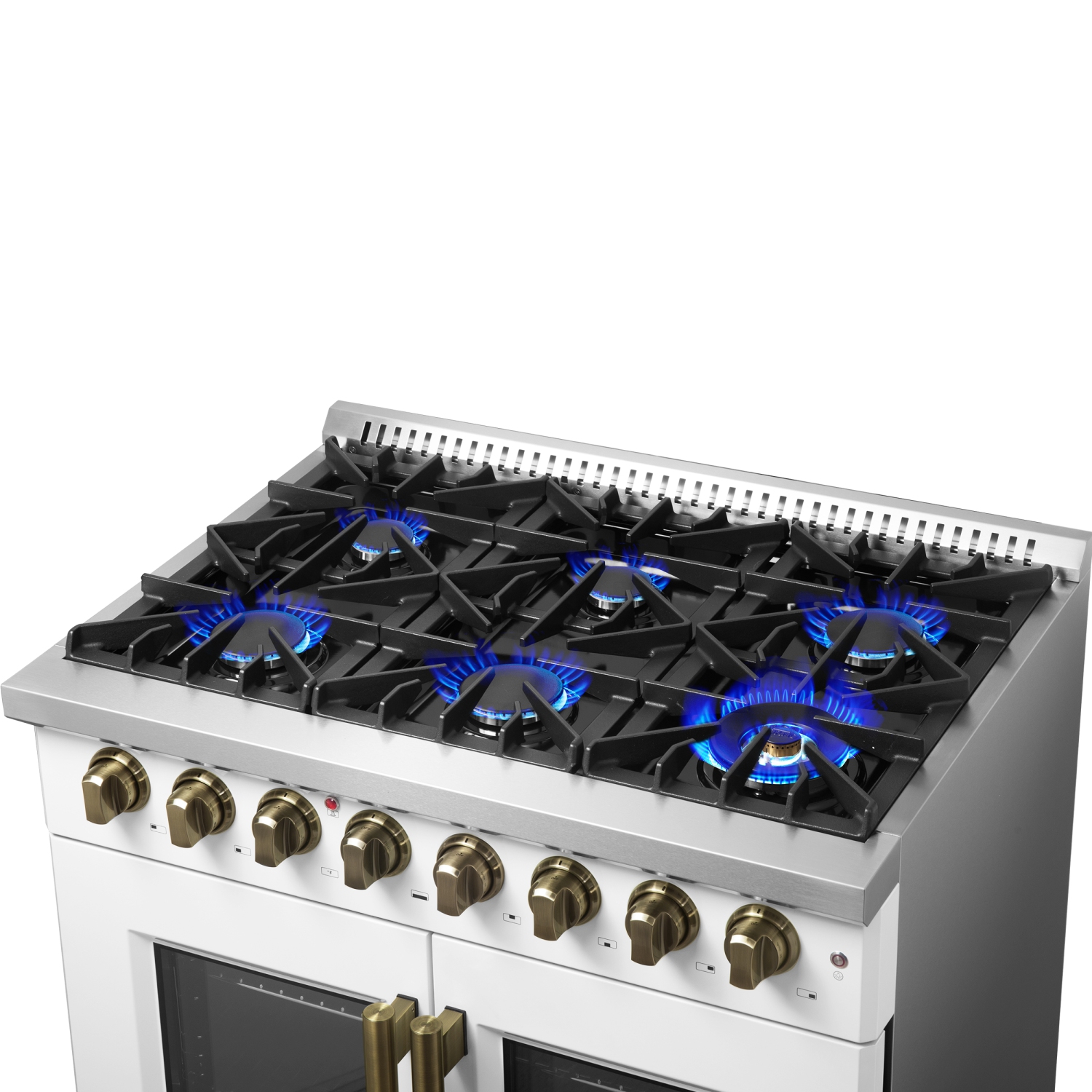 Cuisinière autonome deux portes biénergie de 36&nbsp;po Galiano de Forno – Blanc