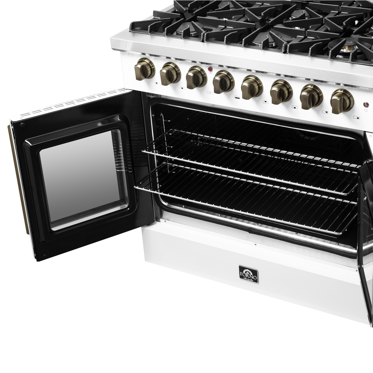 Cuisinière autonome deux portes biénergie de 36&nbsp;po Galiano de Forno – Blanc