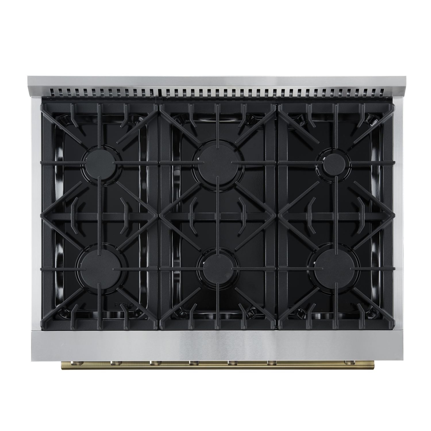 Marco 36-Inch Gas Range White & Antique Brass Design, 6 Burners 67,000 BTU, 5.36 cu.ft. Convection Oven