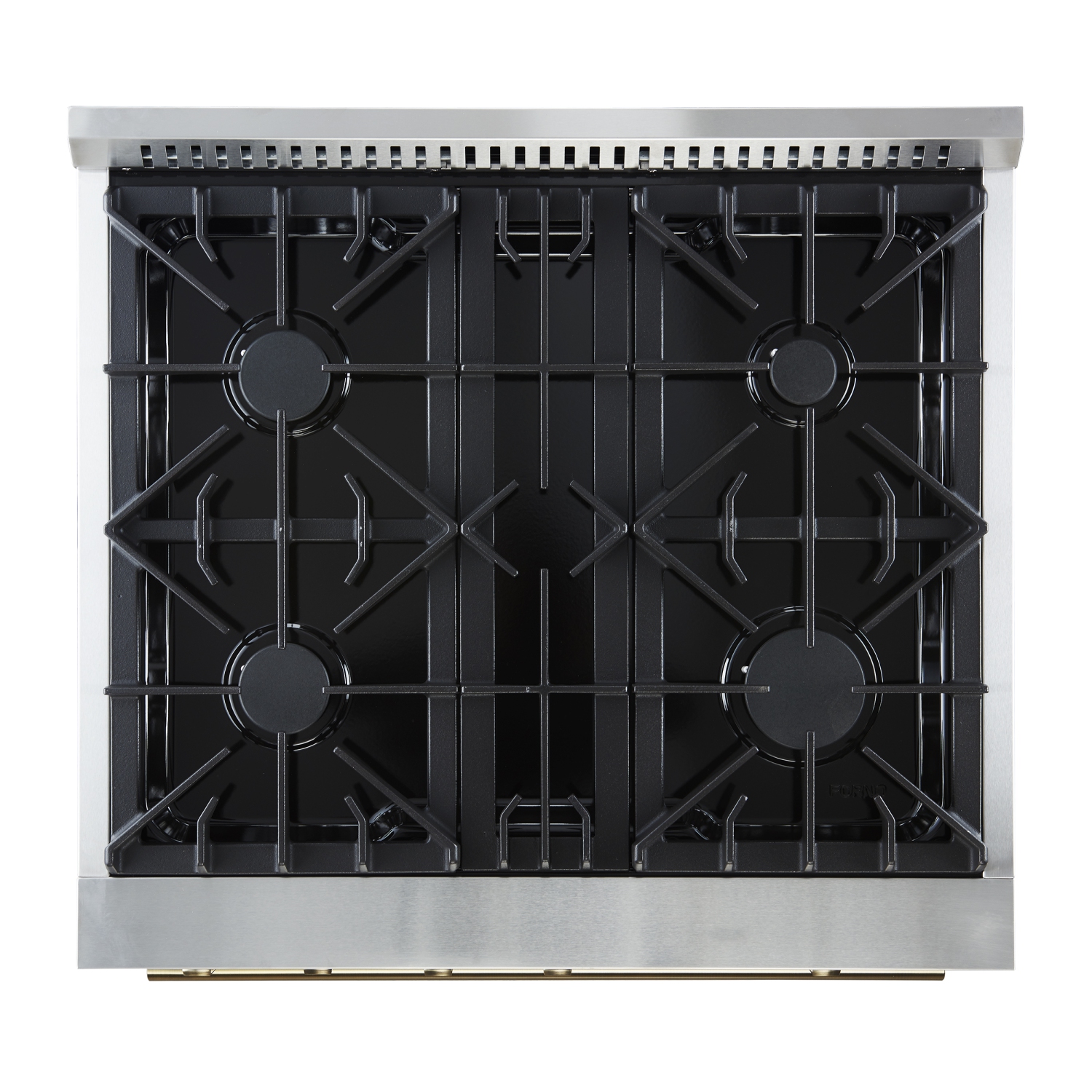 Marco 30-inch Gas Range Black & Antique Brass Design, 4 Burners 37,000 BTU, 4.32 cu.ft. Convection Oven