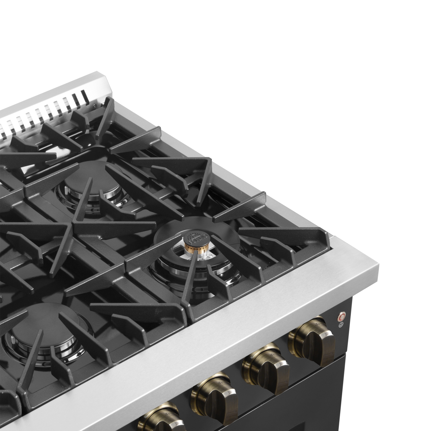 Forno Galiano Cuisinière biénergie à deux portes de 36 po, noir