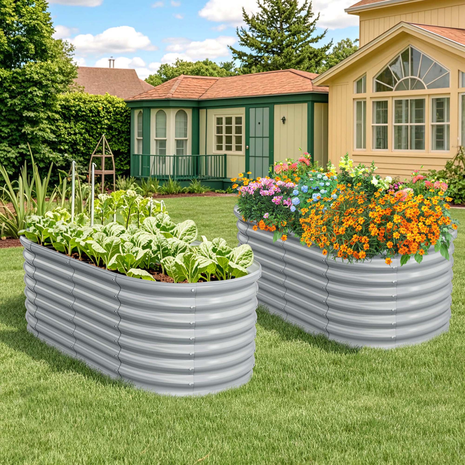 Costway Raised Garden Bed Kit Planter Raised Garden Boxes Outdoor 65" x 32" x 24"