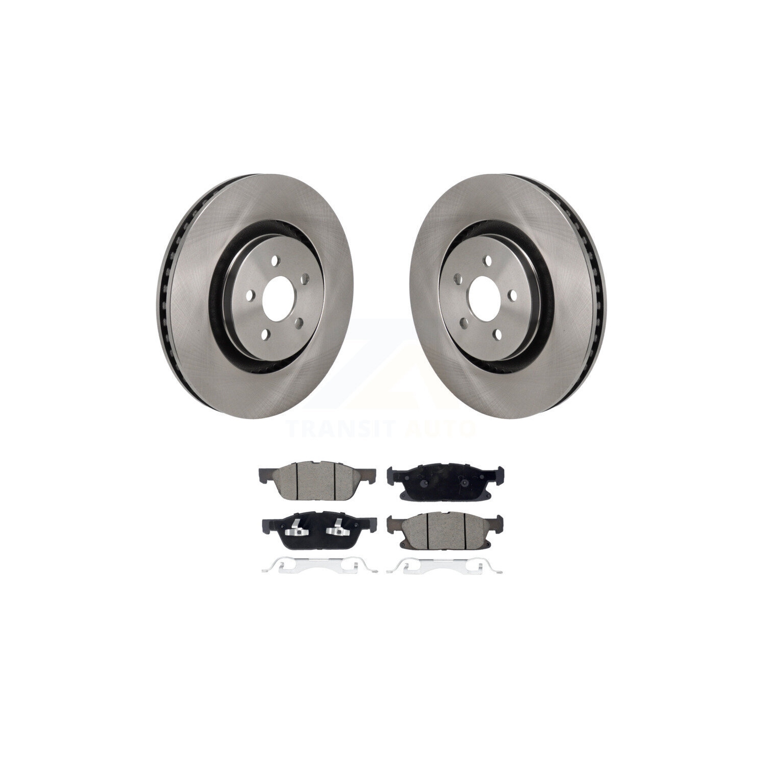 Front Brake Rotors Ceramic Pad Kit For 2019-2024 Ford Edge 2.7L With Red Painted Calipers K8C-103670