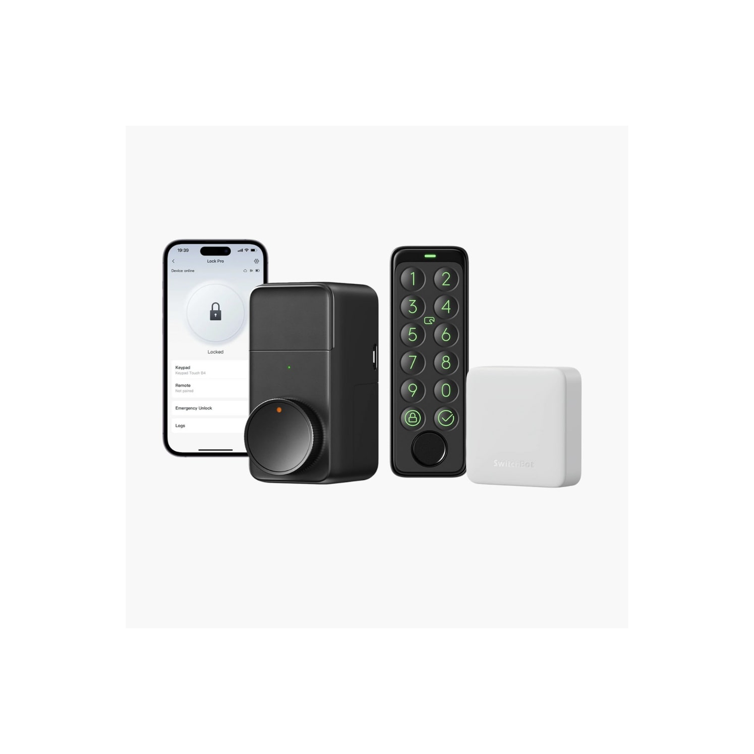 SwitchBot Lock Pro with SwitchBot Keypad Touch and Hub Mini| Smart Bluetooth Door Lock, Electronic Keyless Entry Door Lock for Front Door, Fits Your