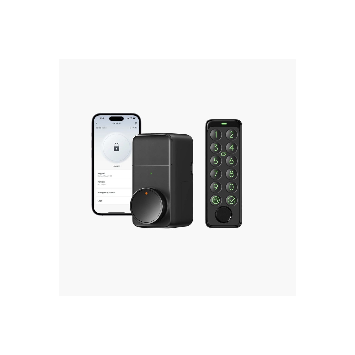 SwitchBot Lock Pro and SwitchBot Keypad Touch | Smart Bluetooth Door Lock, Electronic Keyless Entry Door Lock for Front Door, Fits Your Existing Deadbolt