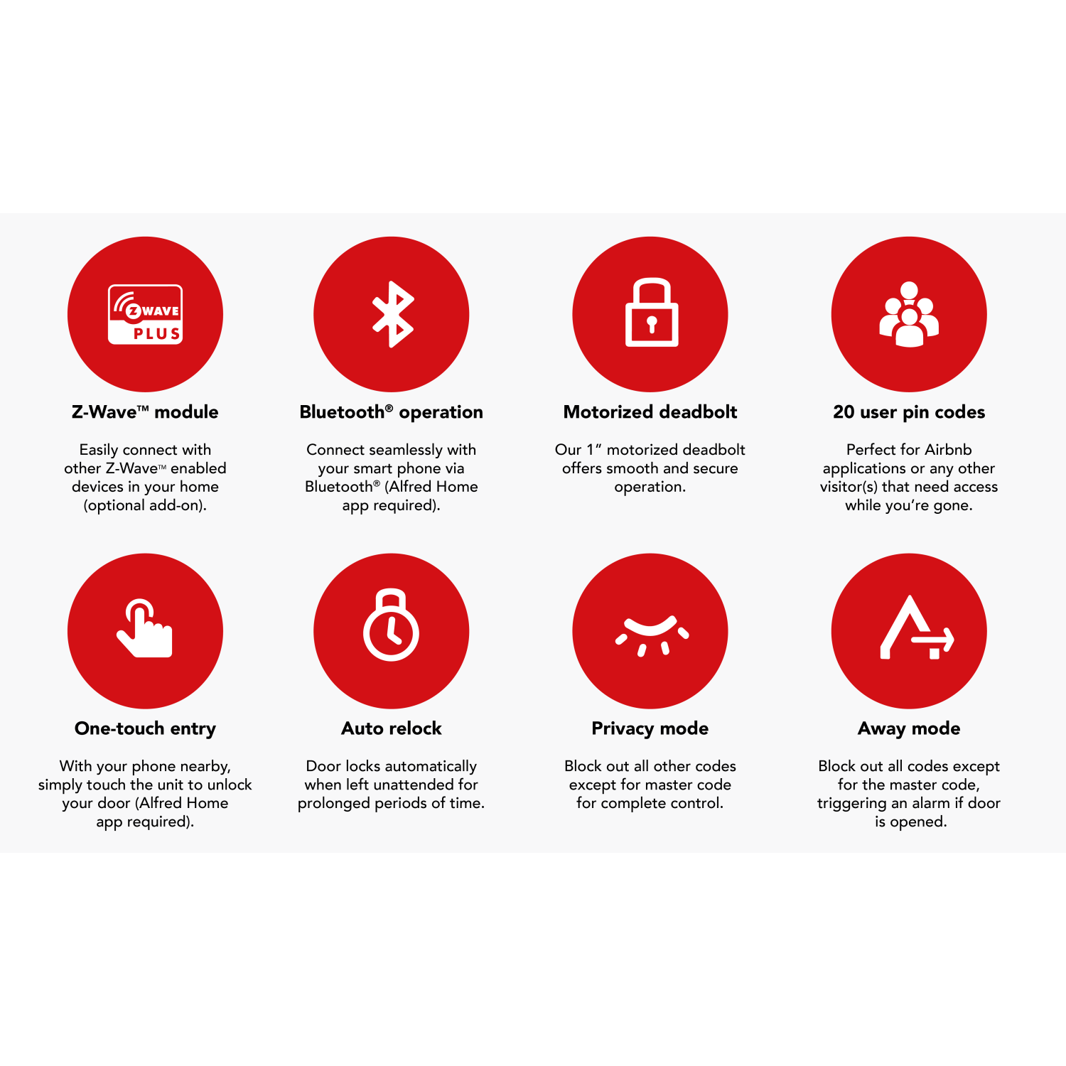 Open Box - Alfred DB2 Bluetooth Touchscreen Smart Lock - Black