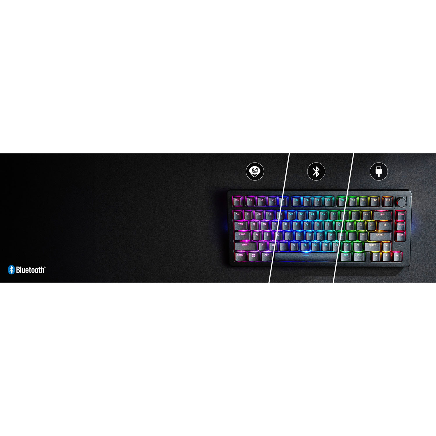 HyperX Alloy Rise 75 Bluetooth Backlit Mechanical Ergonomic Gaming Keyboard