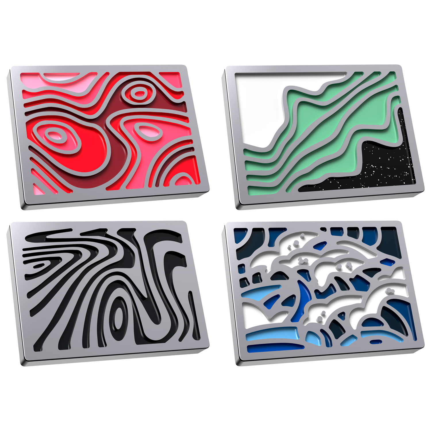 Insignes magnétiques HyperX pour claviers Alloy Rise - Art abstrait