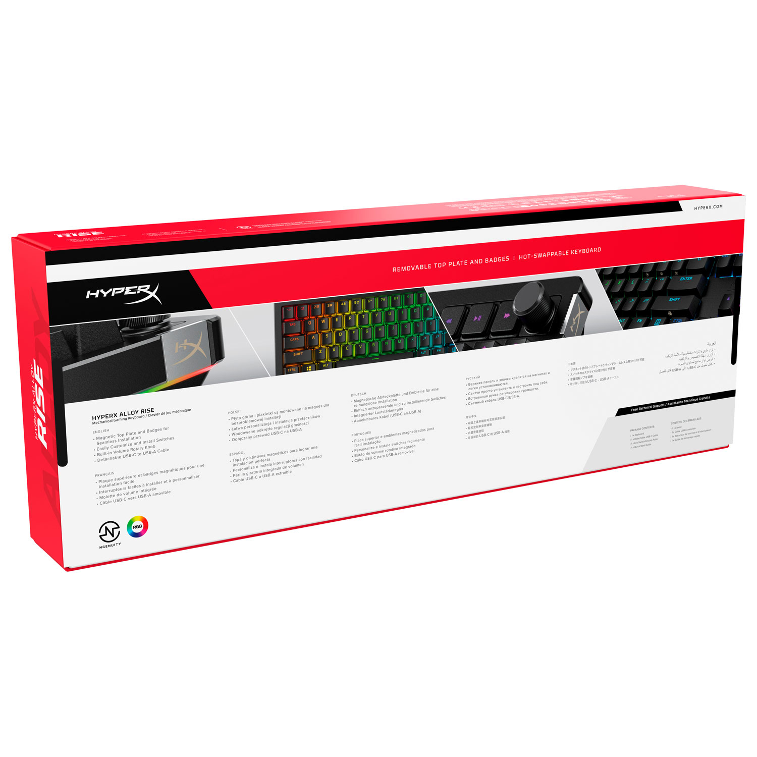 Clavier de jeu mécanique ergonomique pleine grandeur rétroéclairé Alloy Rise 75 de HyperX