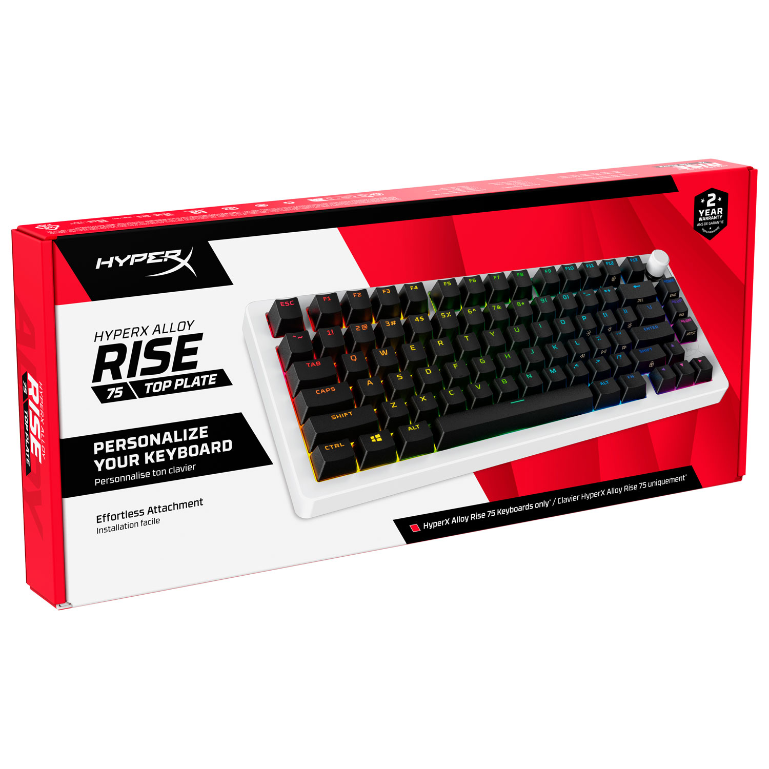 HyperX Alloy Rise 75 Top Plate & Knob - White