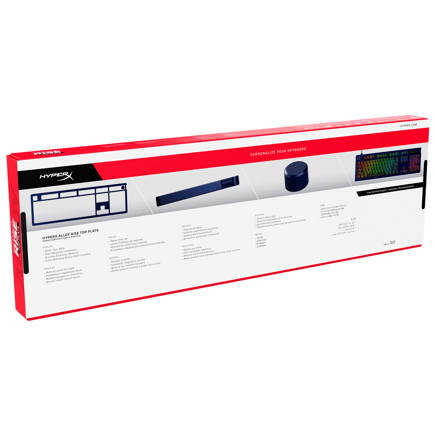 Plaque supérieure pleine grandeur et bouton Alloy Rise de HyperX - Marine