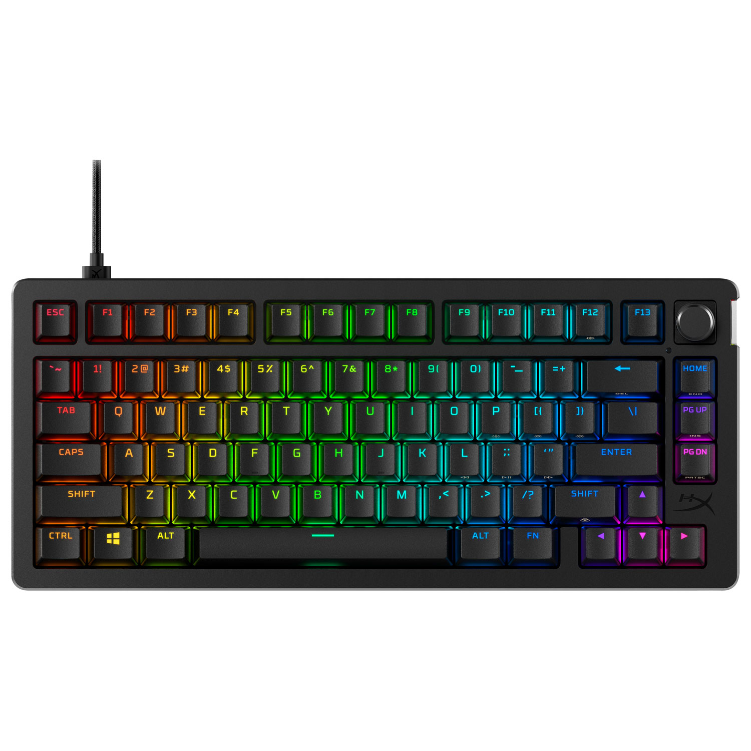Clavier de jeu mécanique ergonomique rétroéclairé Alloy Rise 75 de HyperX