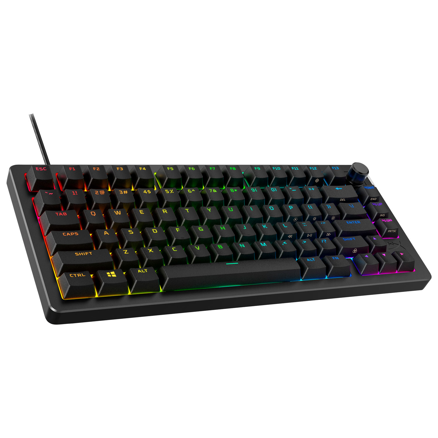Clavier de jeu mécanique ergonomique rétroéclairé Alloy Rise 75 de HyperX