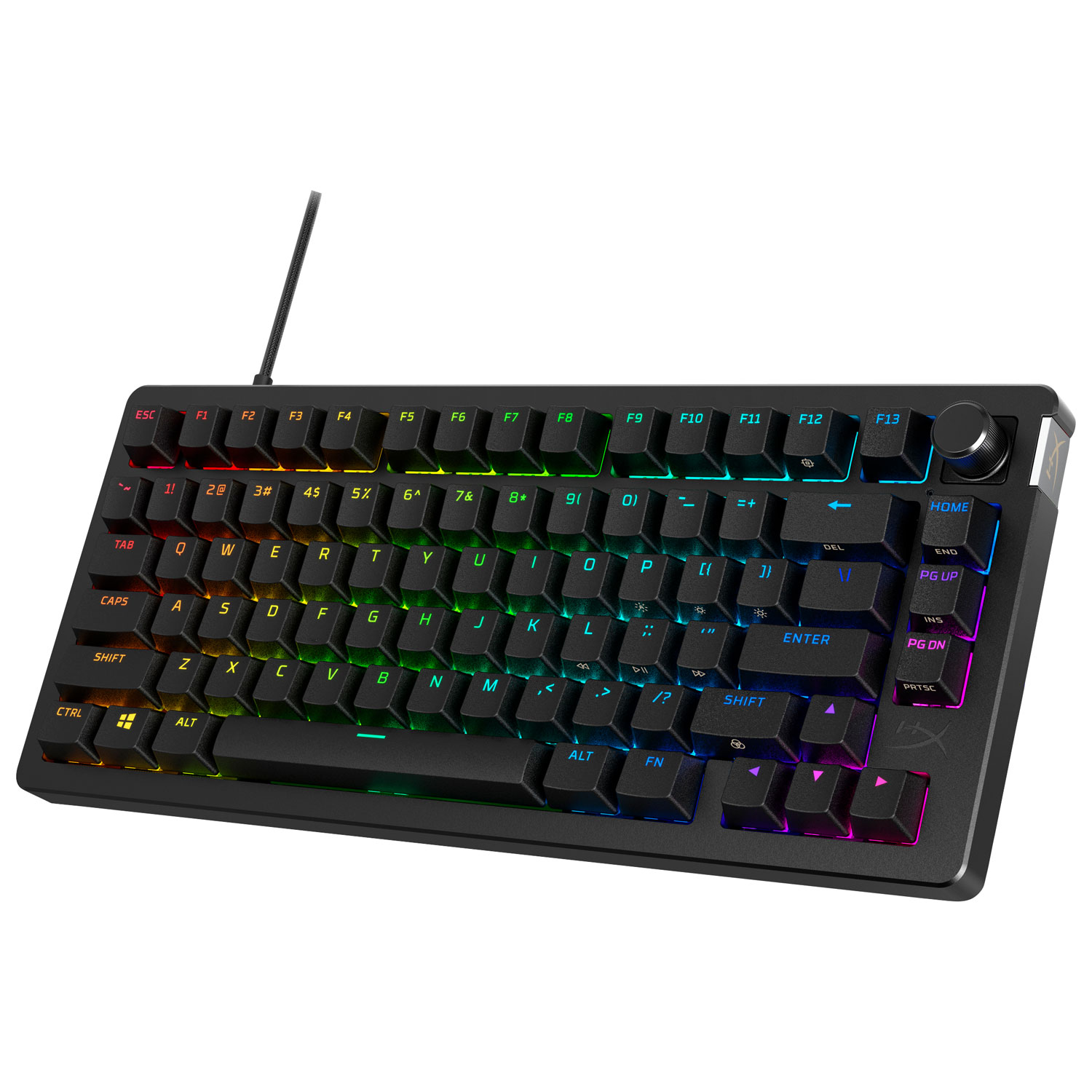 Clavier de jeu mécanique ergonomique rétroéclairé Alloy Rise 75 de HyperX