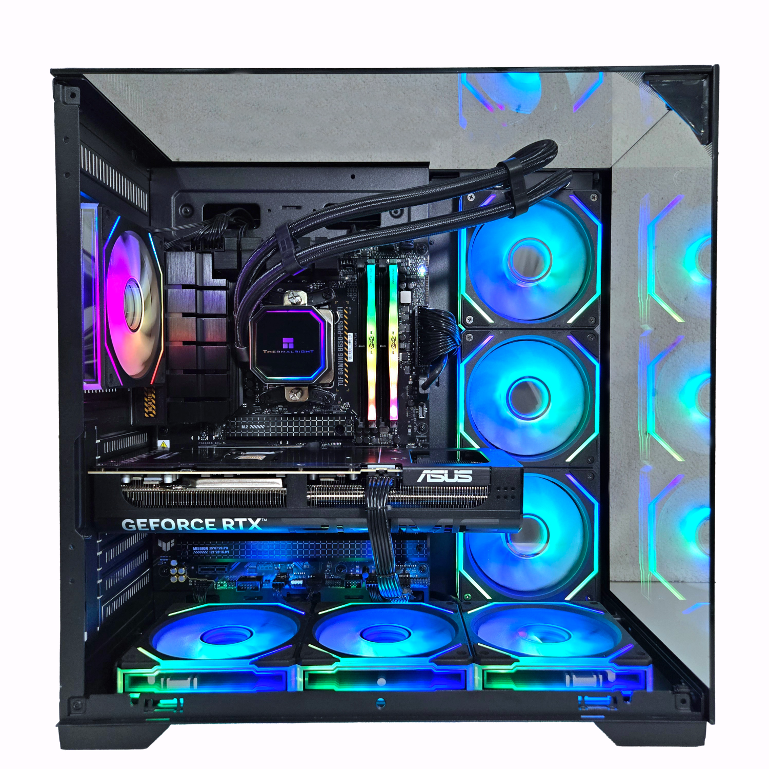 Ordinateur de jeu FunHei Tech, processeur octocoeur Ryzen 7 9800X3D d'AMD, carte graphique RTX 5070 Ti, 32 Go mémoire vive DDR5 1 To