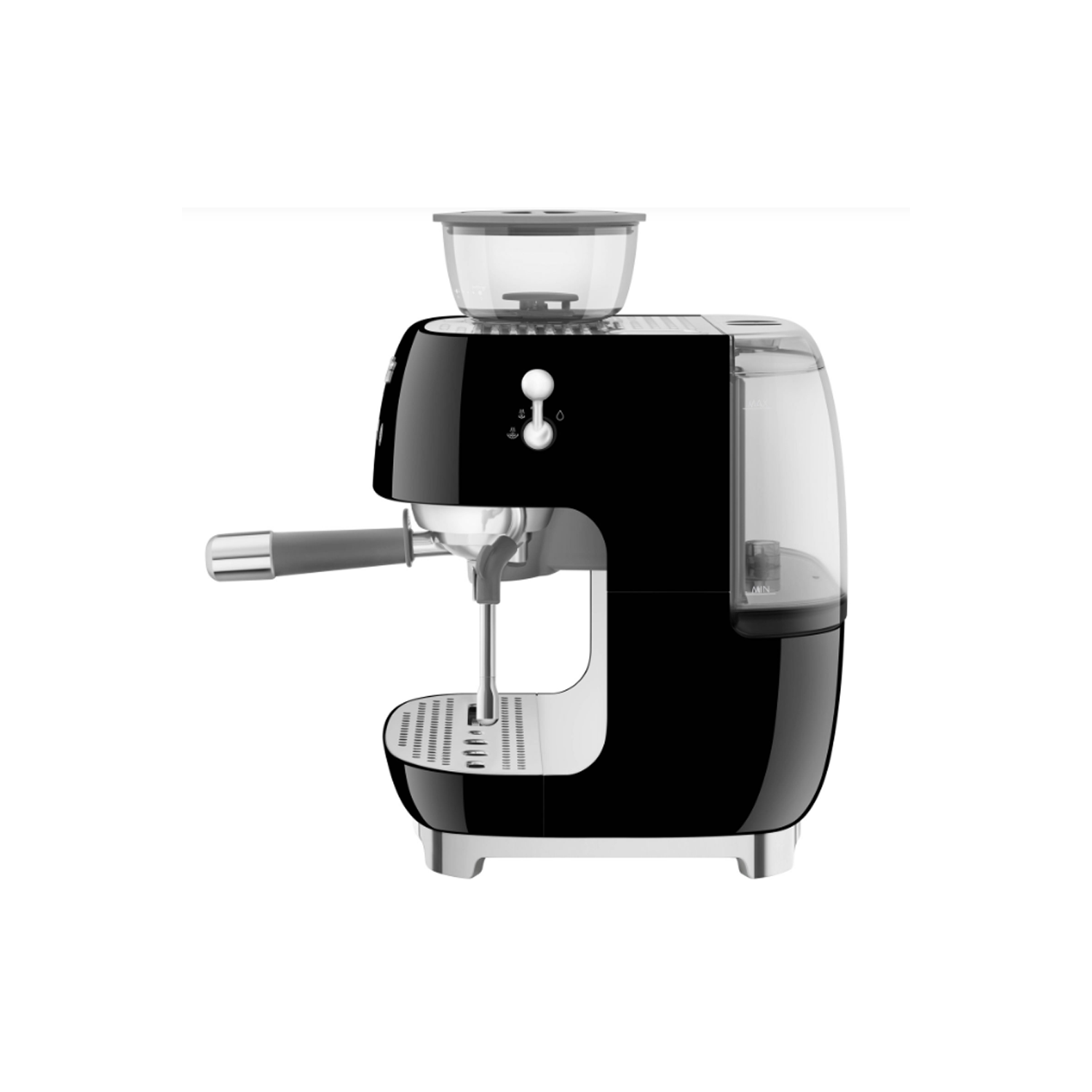 Open Box-Smeg Manual Espresso Coffee Machine with Frother & Coffee Grinder EGF03BLUS- Black