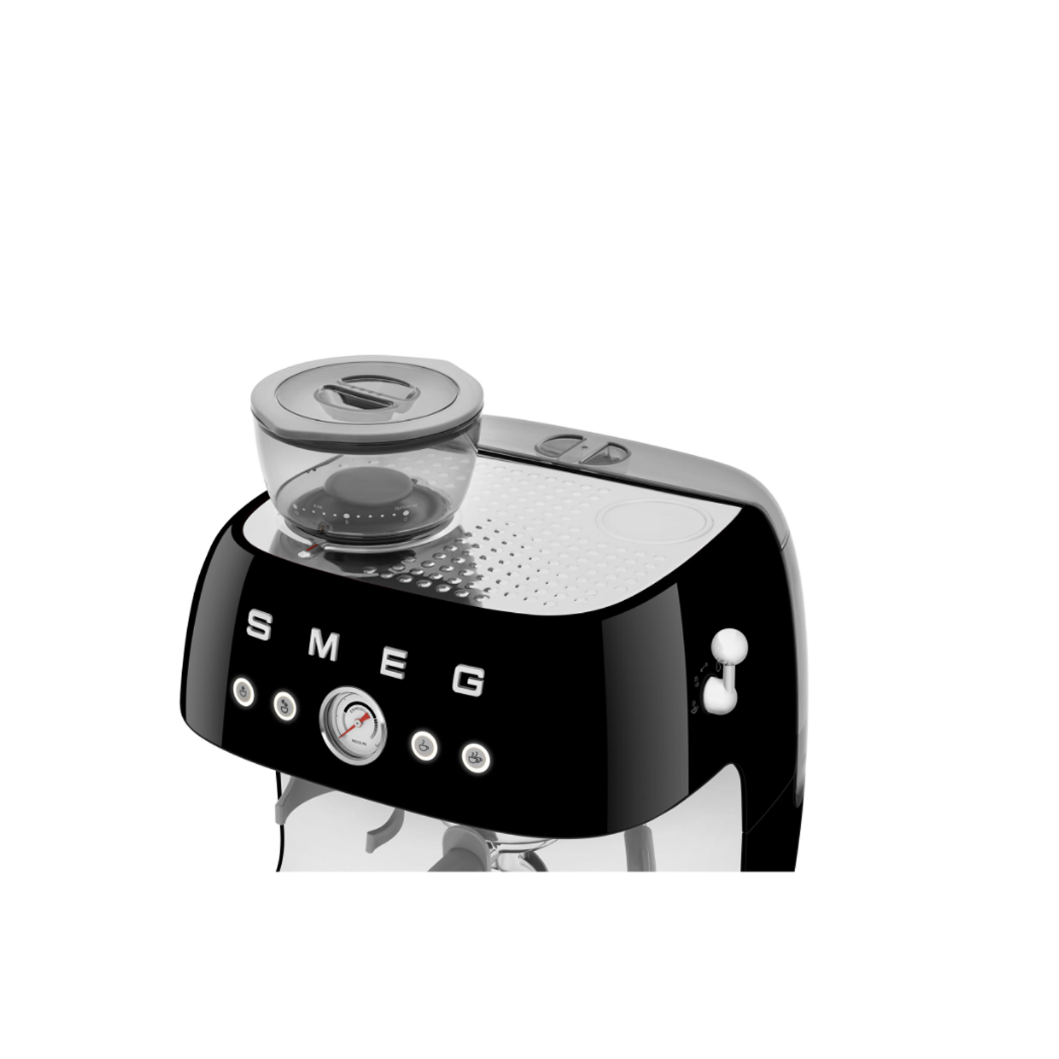 Open Box-Smeg Manual Espresso Coffee Machine with Frother & Coffee Grinder EGF03BLUS- Black