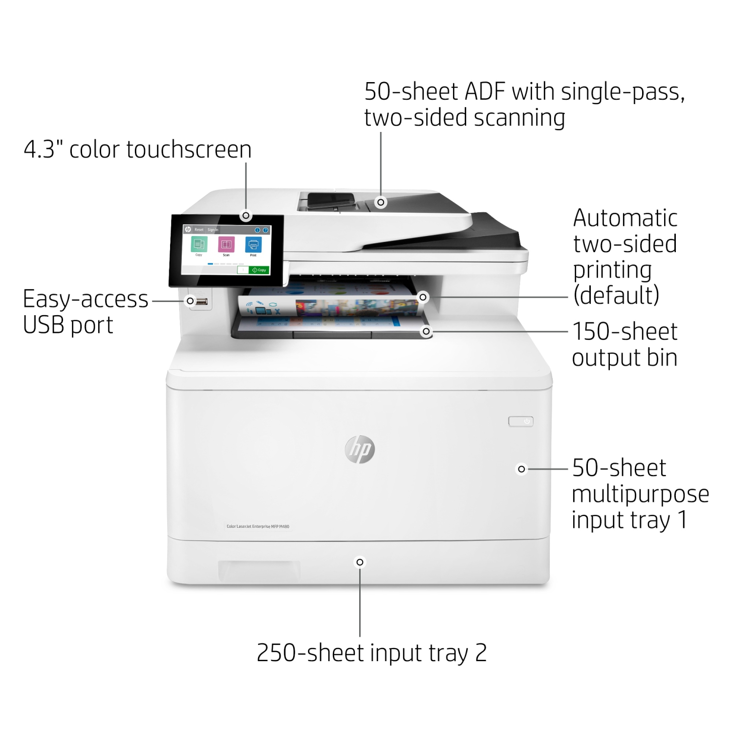 HP LaserJet Enterprise MFP M480f Colour All-in-One Laser Printer -