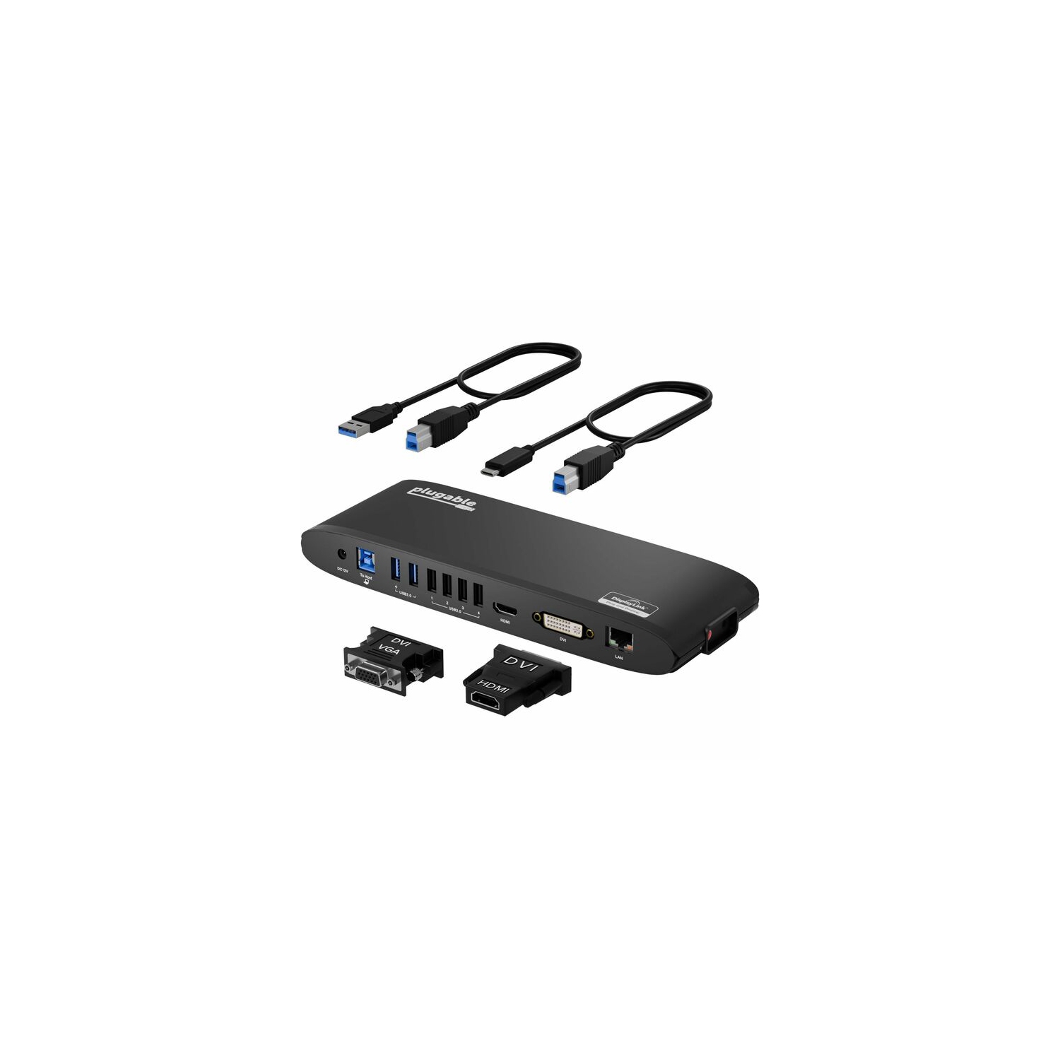 Plugable UD-3900H USB 3.0 Dual Monitor Horizontal Docking Station