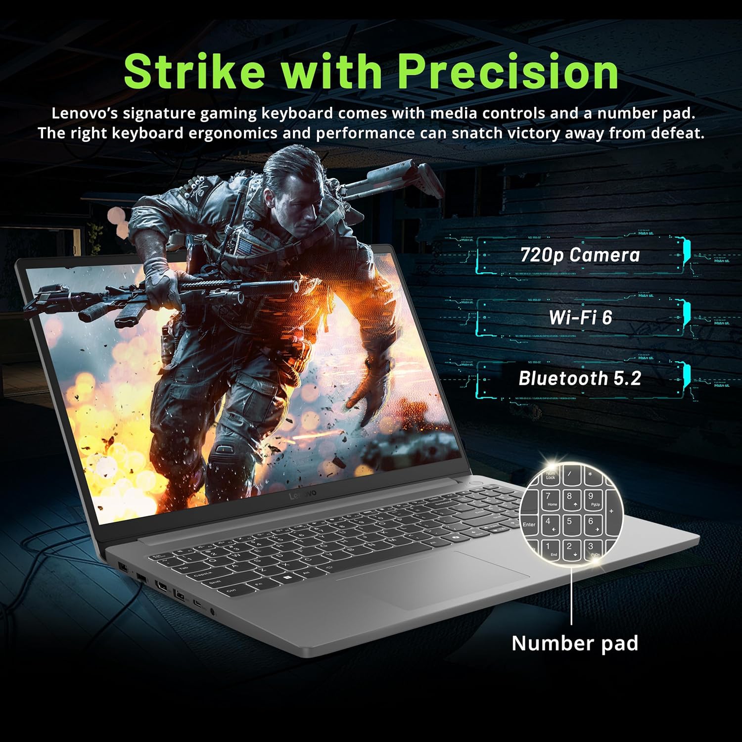 Lenovo LOQ 15.6" 144Hz FHD Gaming Laptop, Intel i5-12450HX, NVIDIA GeForce RTX 2050, 1TB PCle SSD, 16GB DDR5, Wi-Fi 6, Bluetooth, Windows 11 Pro,