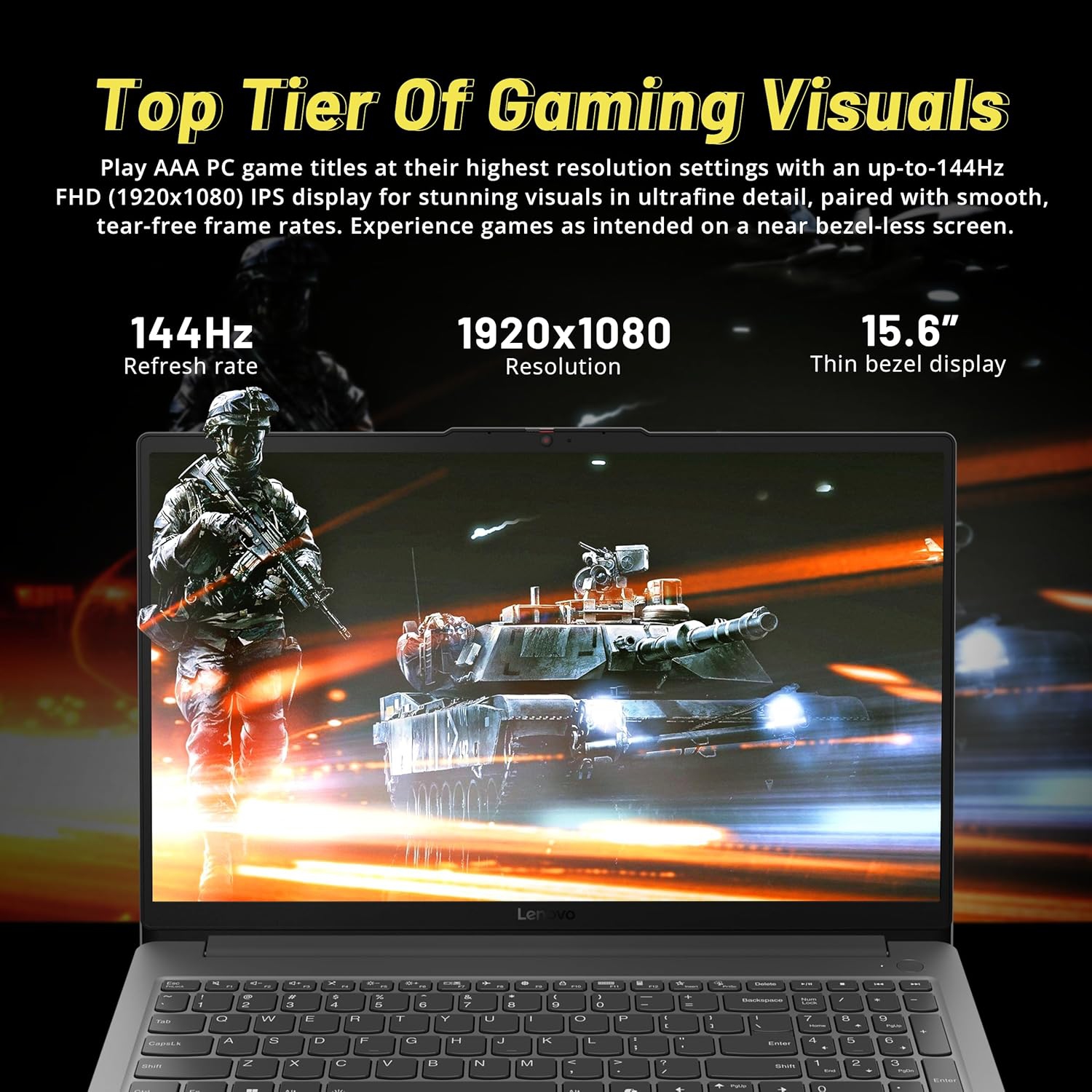 Lenovo LOQ 15.6" 144Hz FHD Gaming Laptop, Intel i5-12450HX, NVIDIA GeForce RTX 2050, 512GB PCle SSD, 16GB DDR5, Wi-Fi 6, Bluetooth, Windows 11 Pro,