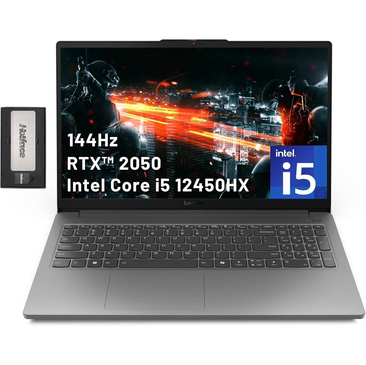 Lenovo LOQ 15.6" 144Hz FHD Gaming Laptop, Intel i5-12450HX, NVIDIA GeForce RTX 2050, 512GB PCle SSD,8GB DDR5, Wi-Fi 6, Bluetooth, Windows 11 Pro,