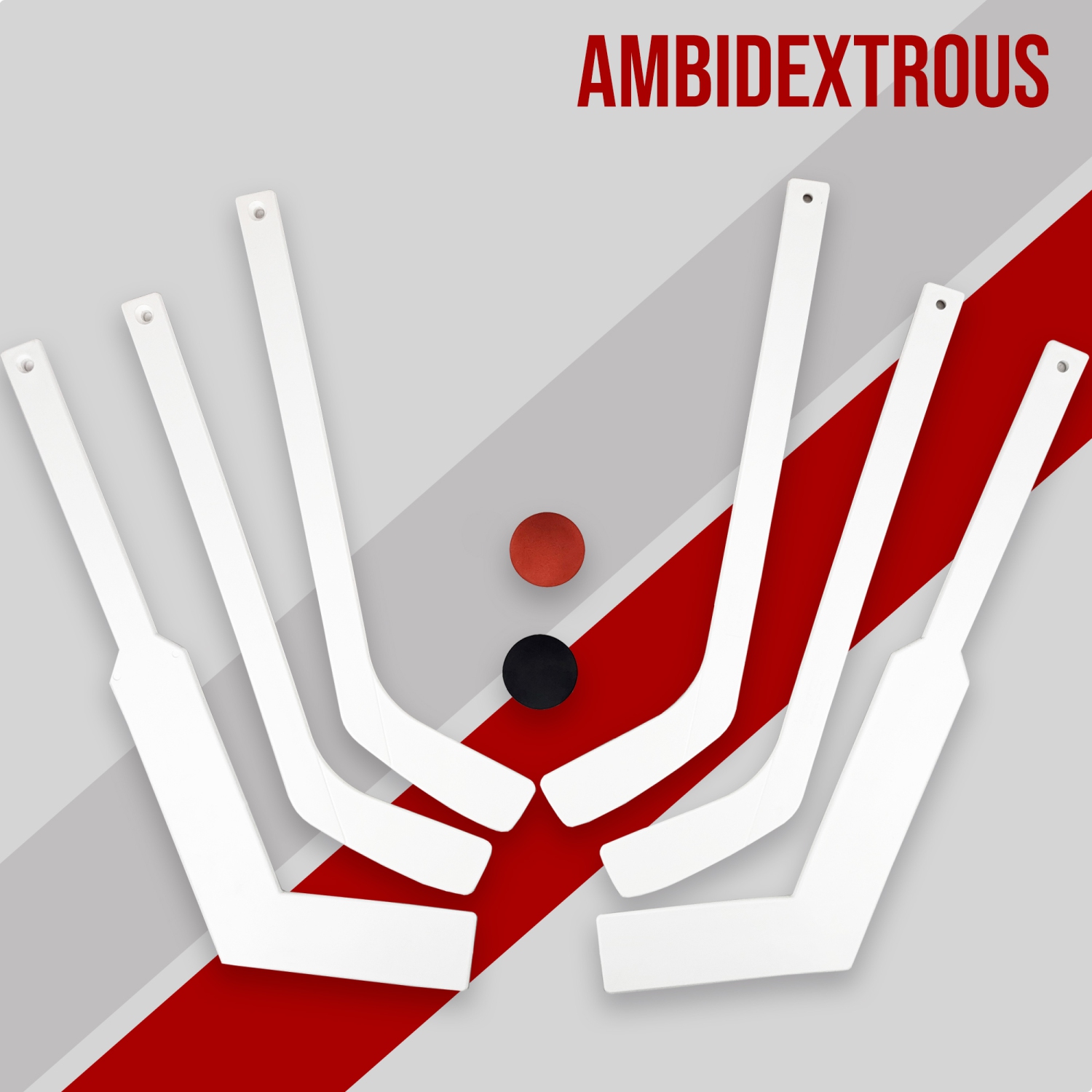 PRISP 8-Piece Mini Hockey Set - 6 Mini Sticks & 2 Balls Knee Hockey Kit for Forwards & Goalies; Team Sports Gift for Indoors, Basement, Garage