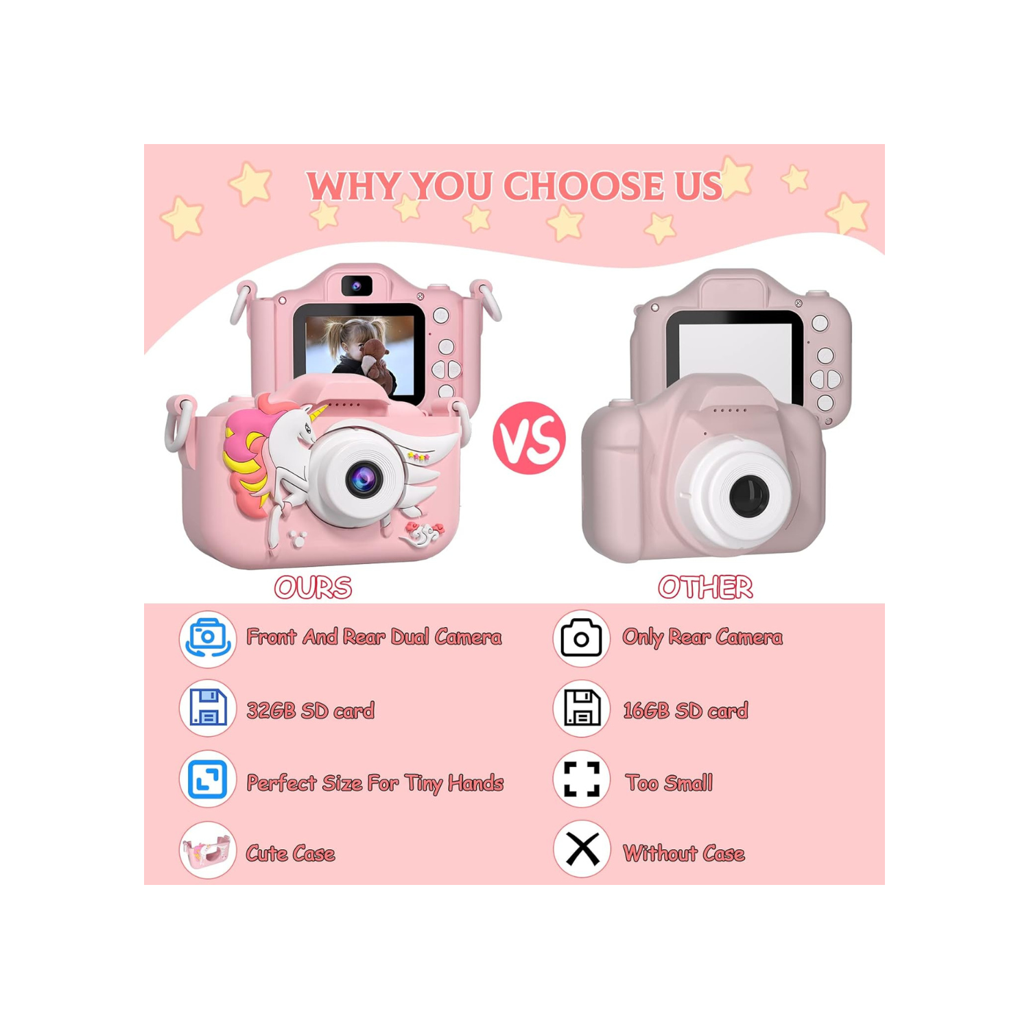 Jouets d'appareil photo pour enfants de CIMELR pour garçons et filles de 3 4 5 6 7 8 9 10 11 12 ans, appareil photo numérique pour tout-petits avec