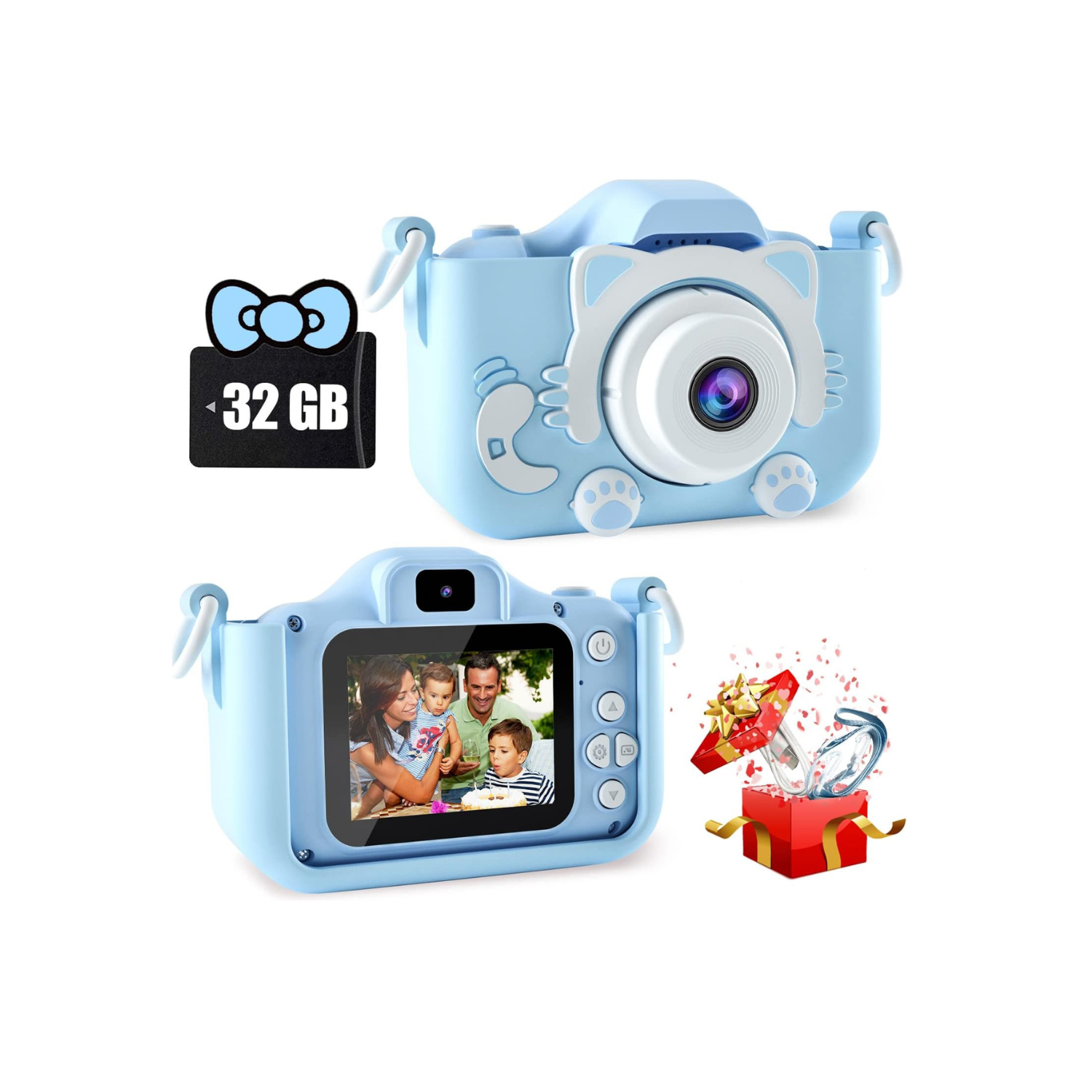 MEHIAZ Kids Camera Toys for 3 4 5 6 7 8 9 10 11 12 Year Old Boys/Girls, Kids Digital Camera for Toddler with Video