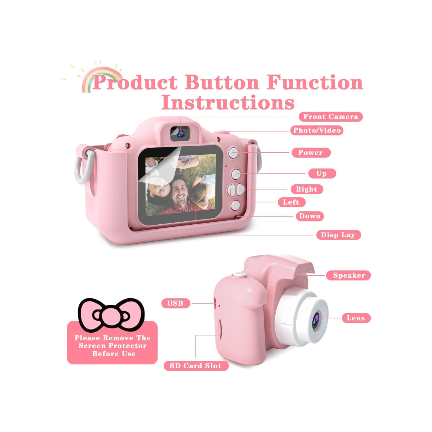 CIMELR Kids Camera Toys for 3 4 5 6 7 8 9 10 11 12 Year Old Boys/Girls, Kids Digital Camera for Toddler with Video