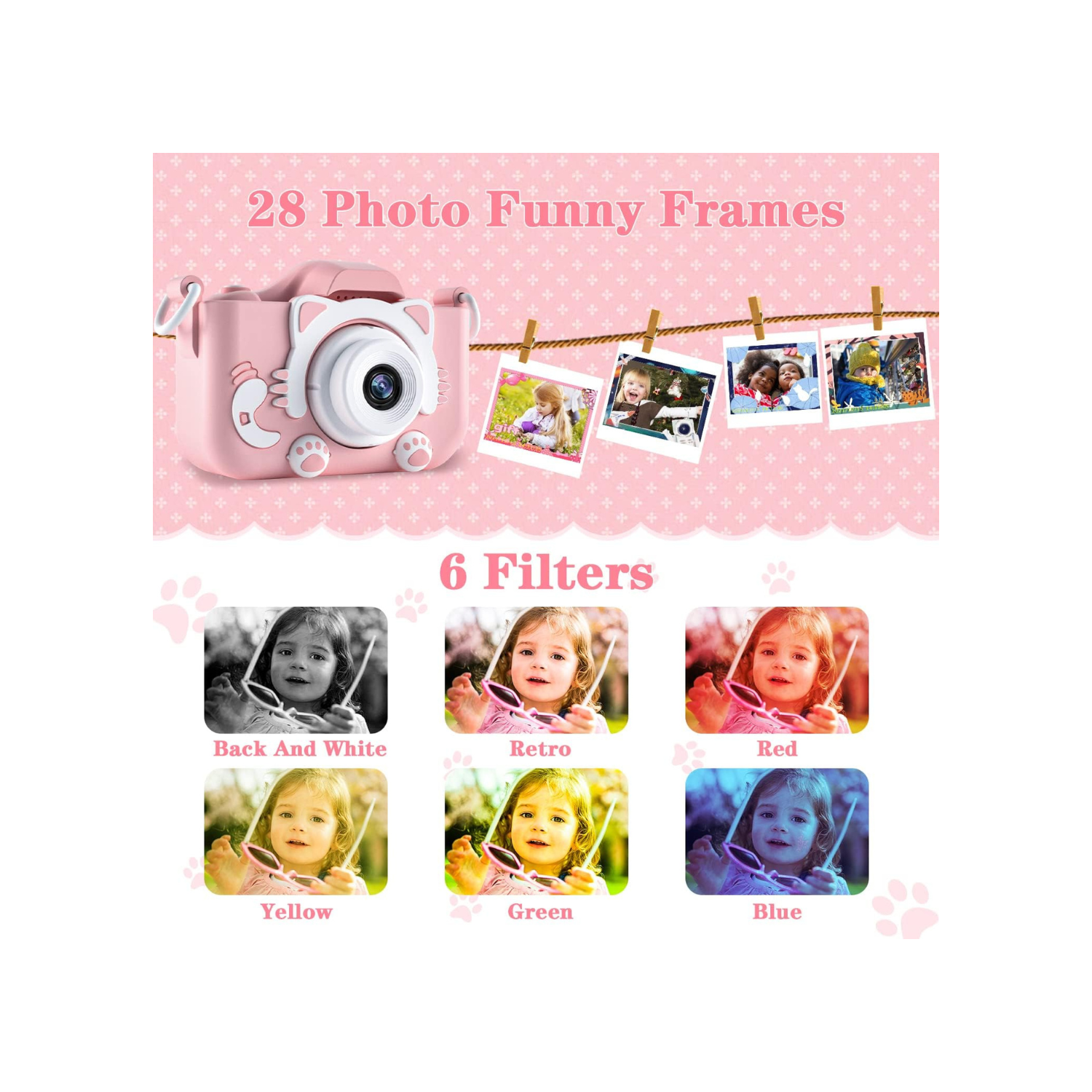 CIMELR Kids Camera Toys for 3 4 5 6 7 8 9 10 11 12 Year Old Boys/Girls, Kids Digital Camera for Toddler with Video