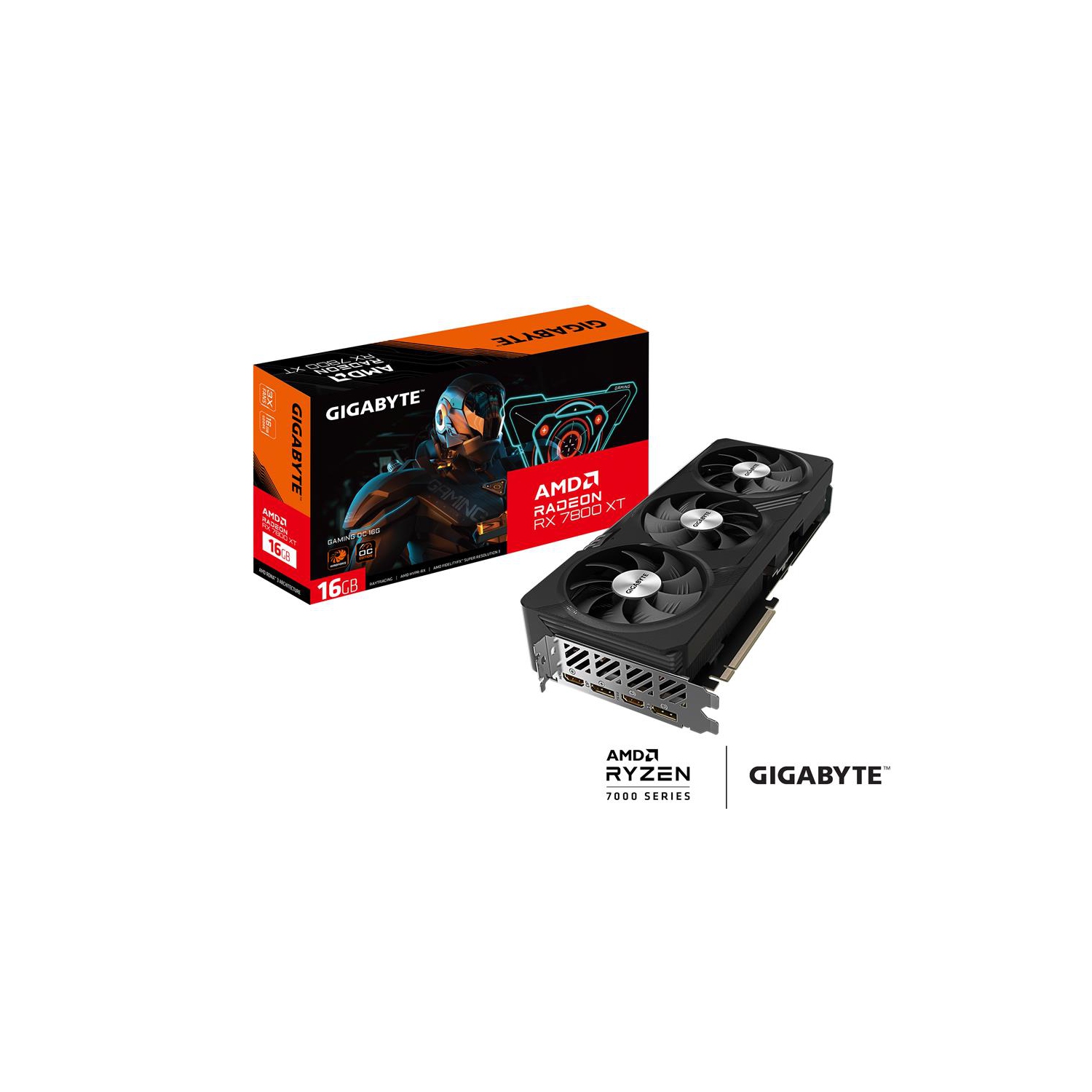 GIGABYTE Radeon RX 7800 XT GAMING OC 16G Graphics Card, 3x WINDFORCE Fans 16GB 256-bit GDDR6, GV-R78XTGAMING OC-16GD