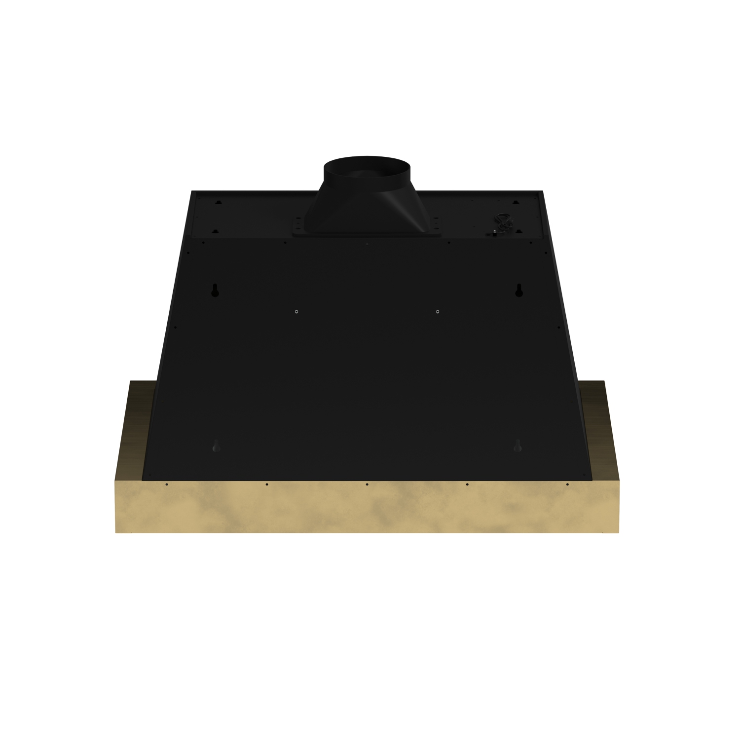 Forno Vittorio 36-Inch Wall Mount Range Hood, Black with Antique Brass Trim, 600 CFM Airflow, Dishwasher-Safe Baffle Filters, Remote Control, 3-Speed