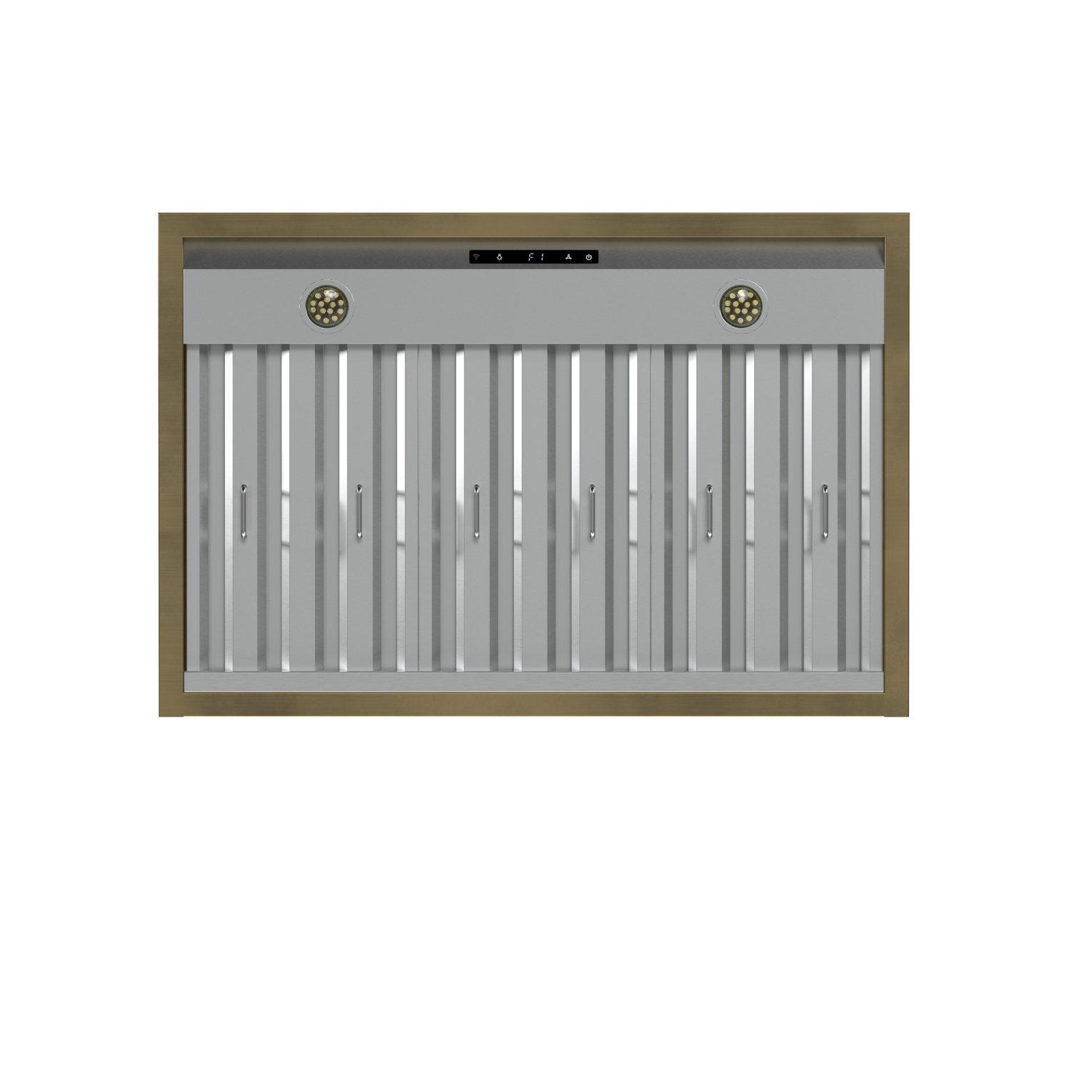 Forno Vittorio 36-Inch Wall Mount Range Hood, Black with Antique Brass Trim, 600 CFM Airflow, Dishwasher-Safe Baffle Filters, Remote Control, 3-Speed