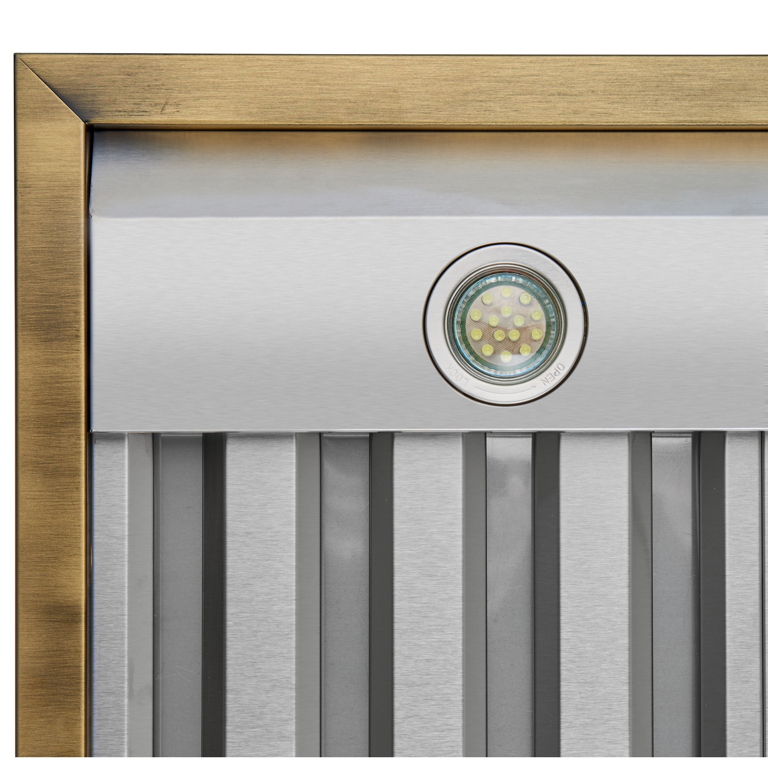 Forno Vittorio 36-Inch Wall Mount Range Hood, Black with Antique Brass Trim, 600 CFM Airflow, Dishwasher-Safe Baffle Filters, Remote Control, 3-Speed