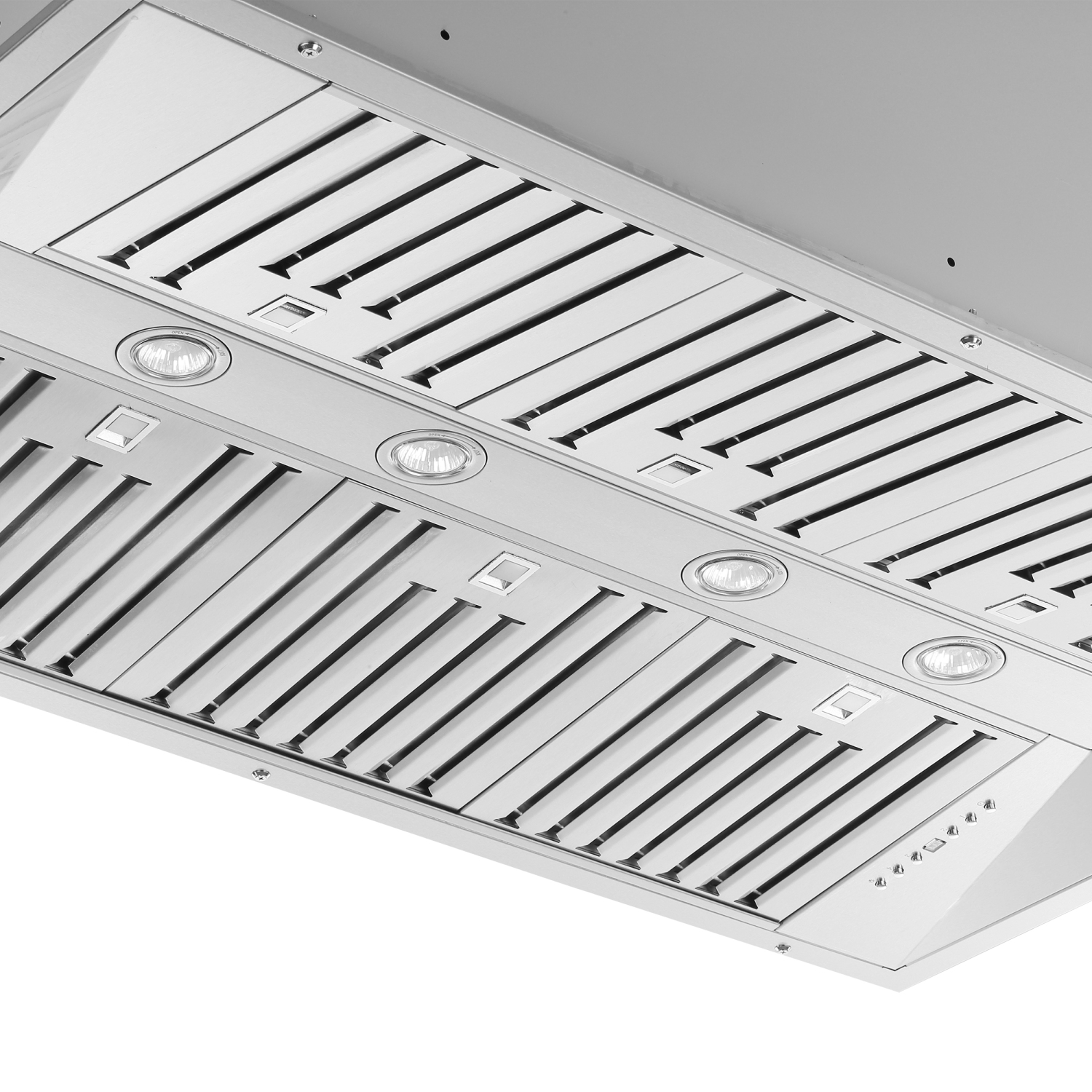 Forno Altilia – Hotte de cuisinière encastrée de 48&nbsp;po, acier inoxydable, éclairage LED, filtres à déflecteur