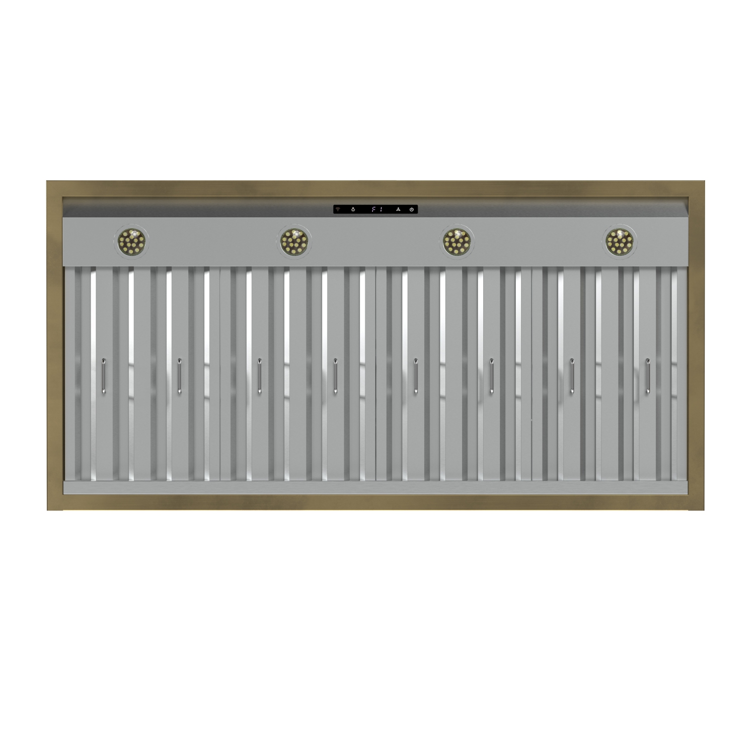 Forno Vittorio 48-Inch Wall Mount Range Hood, White with Antique Brass Trim, 600 CFM Airflow, Dishwasher-Safe Baffle Filters, Remote Control, 3-Speed