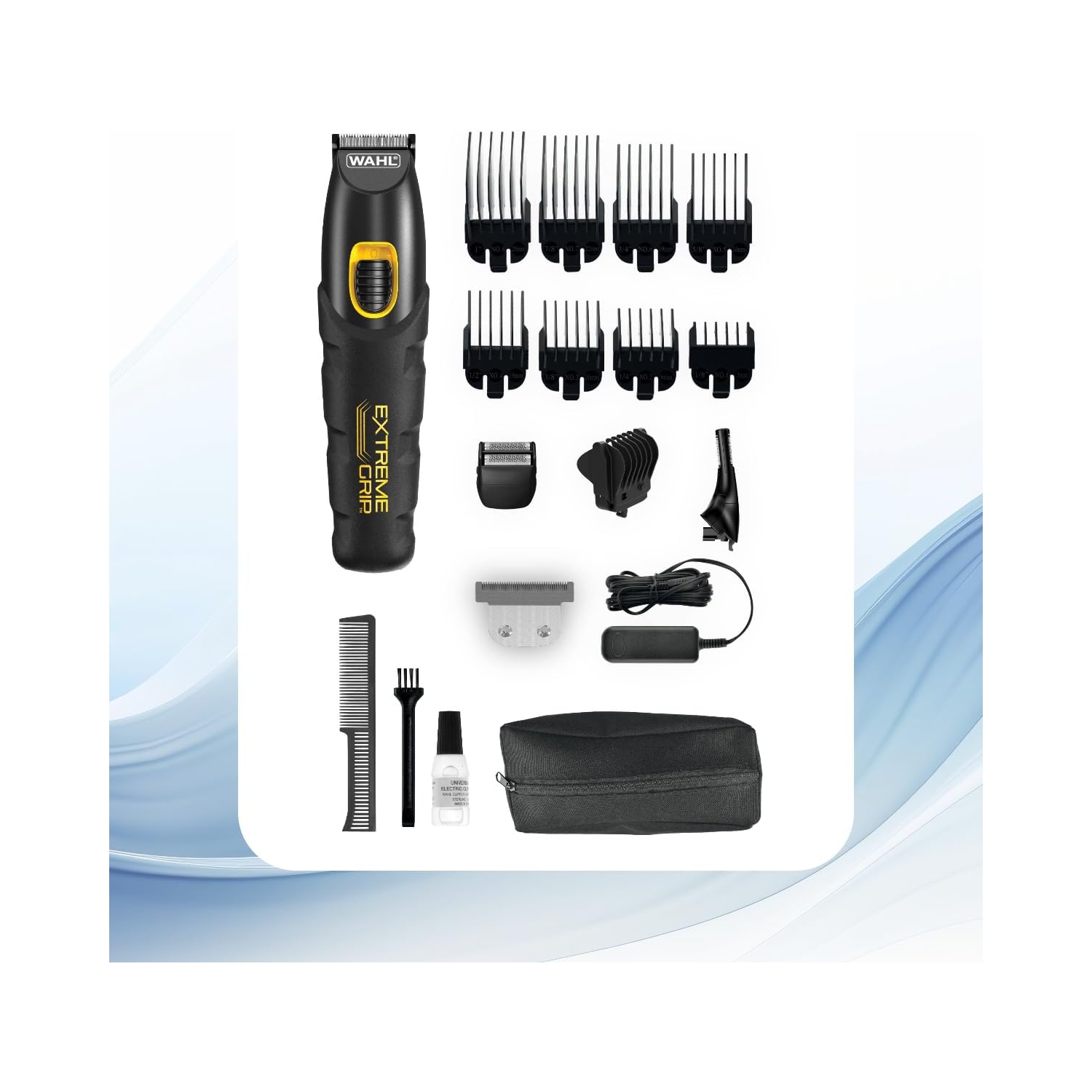 WAHL Canada Lithium-Ion Extreme Grip Multigroomer, Offers versatile body grooming with 4 interchangeable heads, the secure makes it easy for trimming & edging at multiple angles -